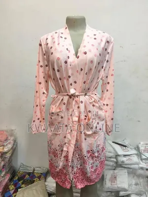 Cotton Nightdress With Robe Women Flower Print