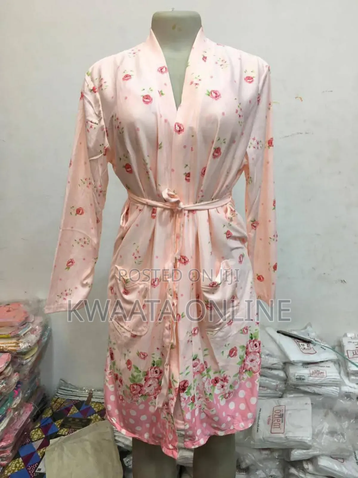 Cotton Nightdress With Robe Women Flower Print