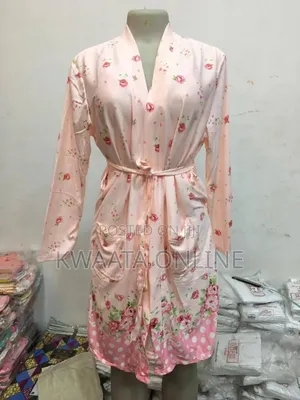 Cotton Nightdress With Robe Women Flower Print