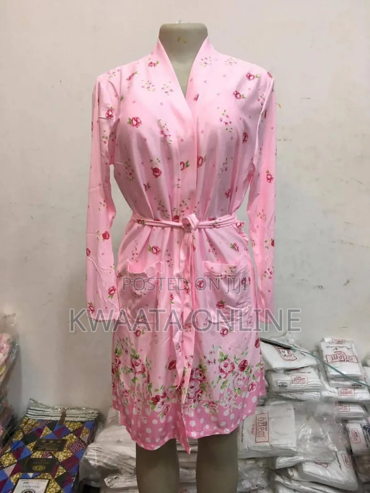 Cotton Nightdress With Robe Women Flower Print