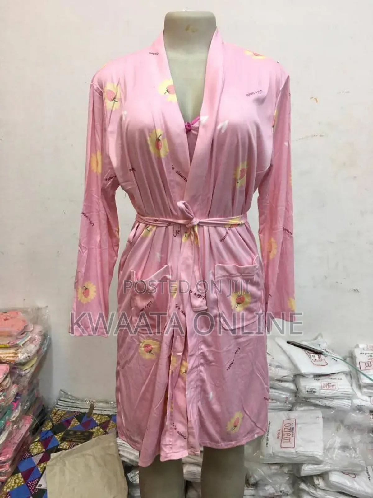 Cotton Nightdress With Robe Women Flower Print