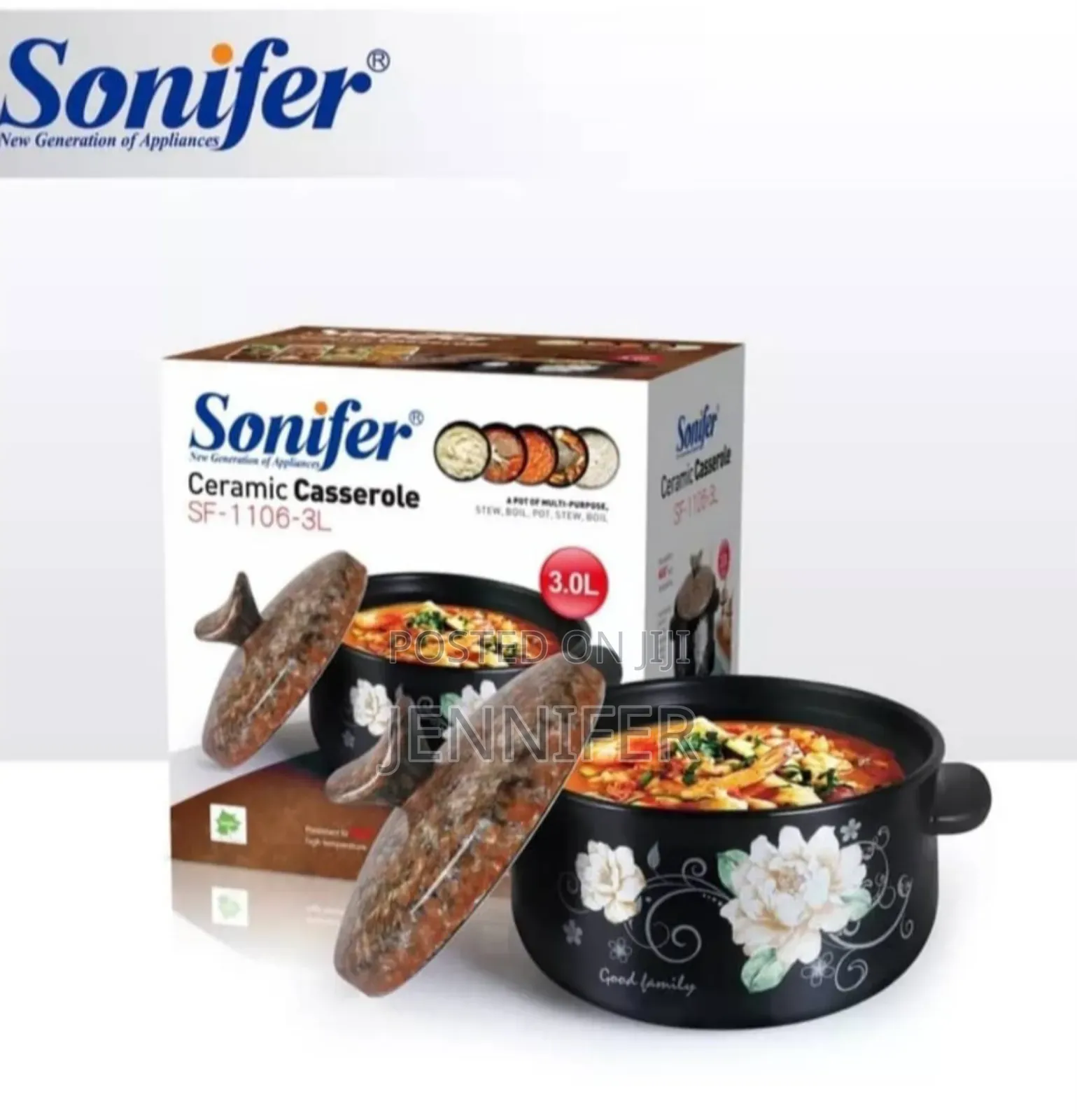 Sonifer Ceramic Casserole, Model Sf-1106-3l