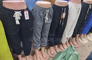 Unisex Sweatpants Cuffed Bottoms Drawstring Baggy Joggers