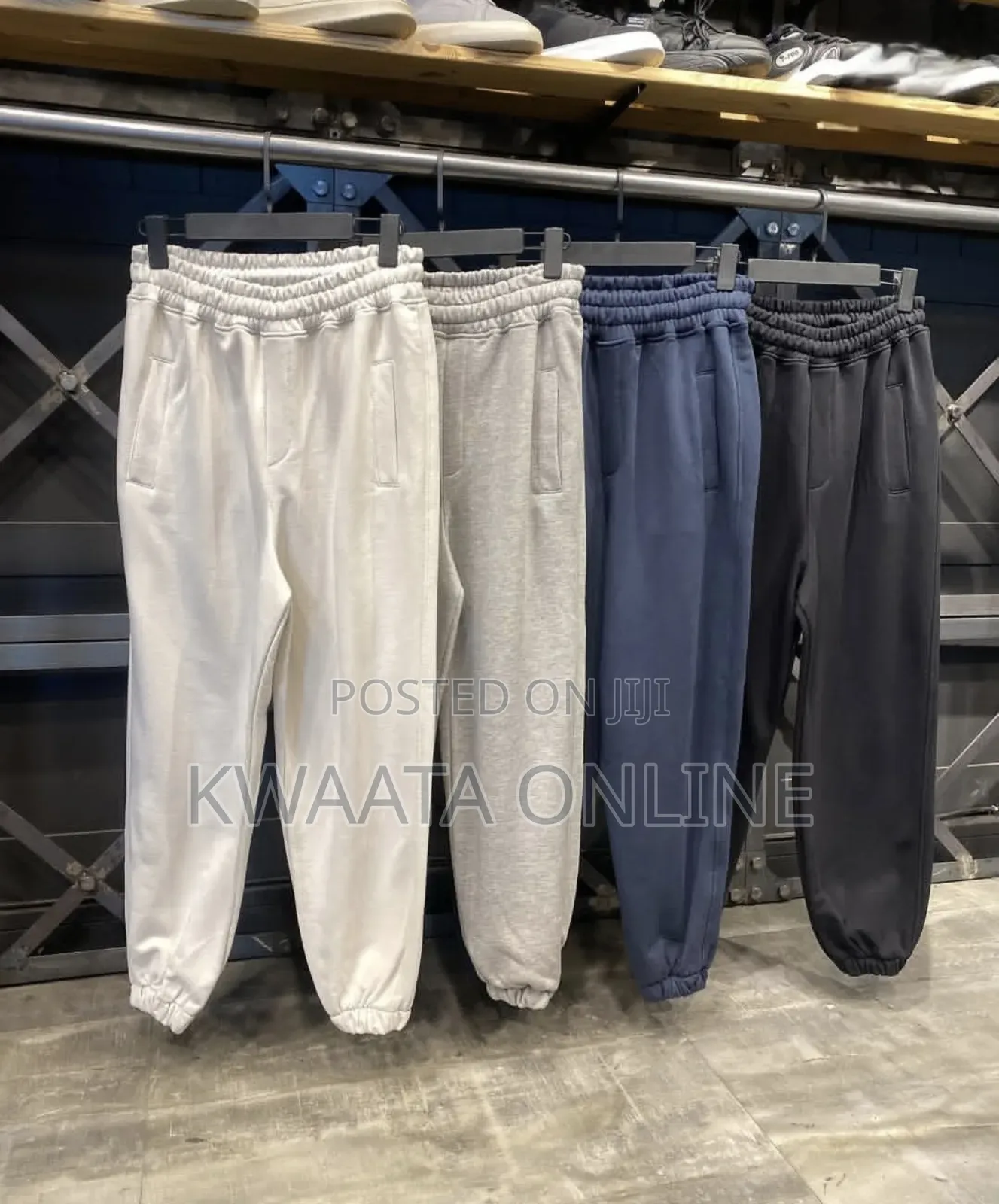 Unisex Sweatpants Cuffed Bottoms Drawstring Baggy Joggers