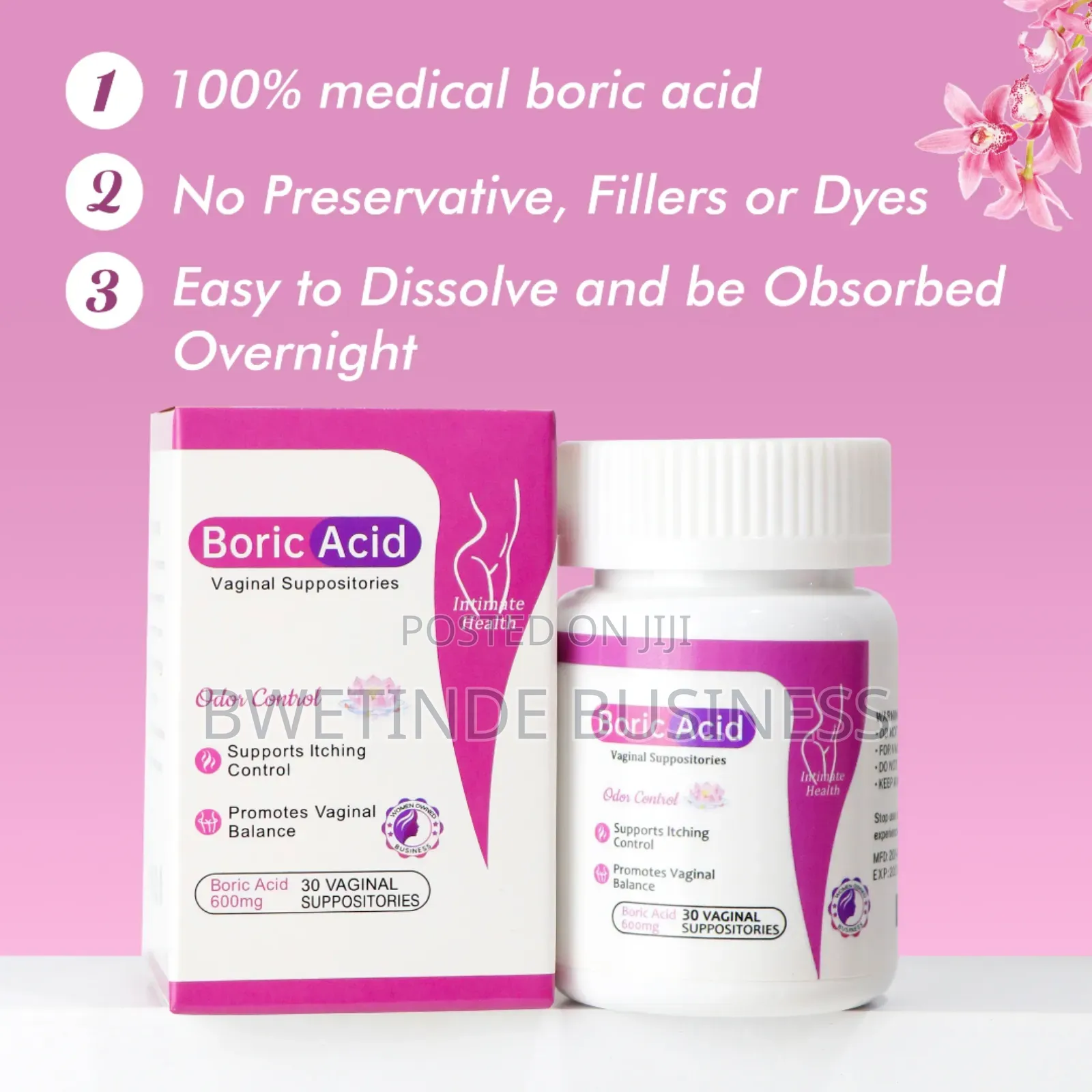 "Boric Acid Vaginal Suppositories for Odor Ph Balance"