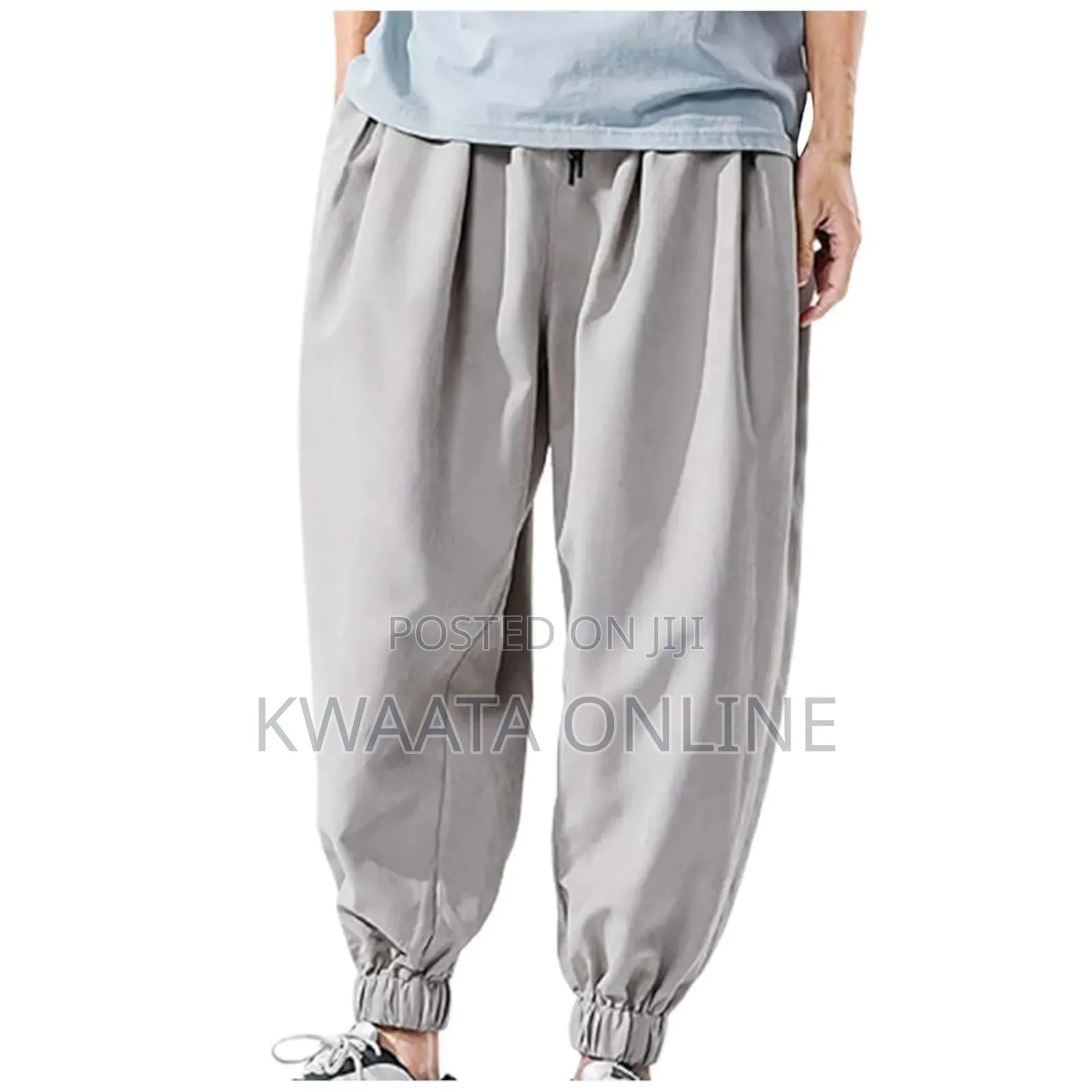 Unisex Sweatpants Cuffed Bottoms Drawstring Baggy Joggers