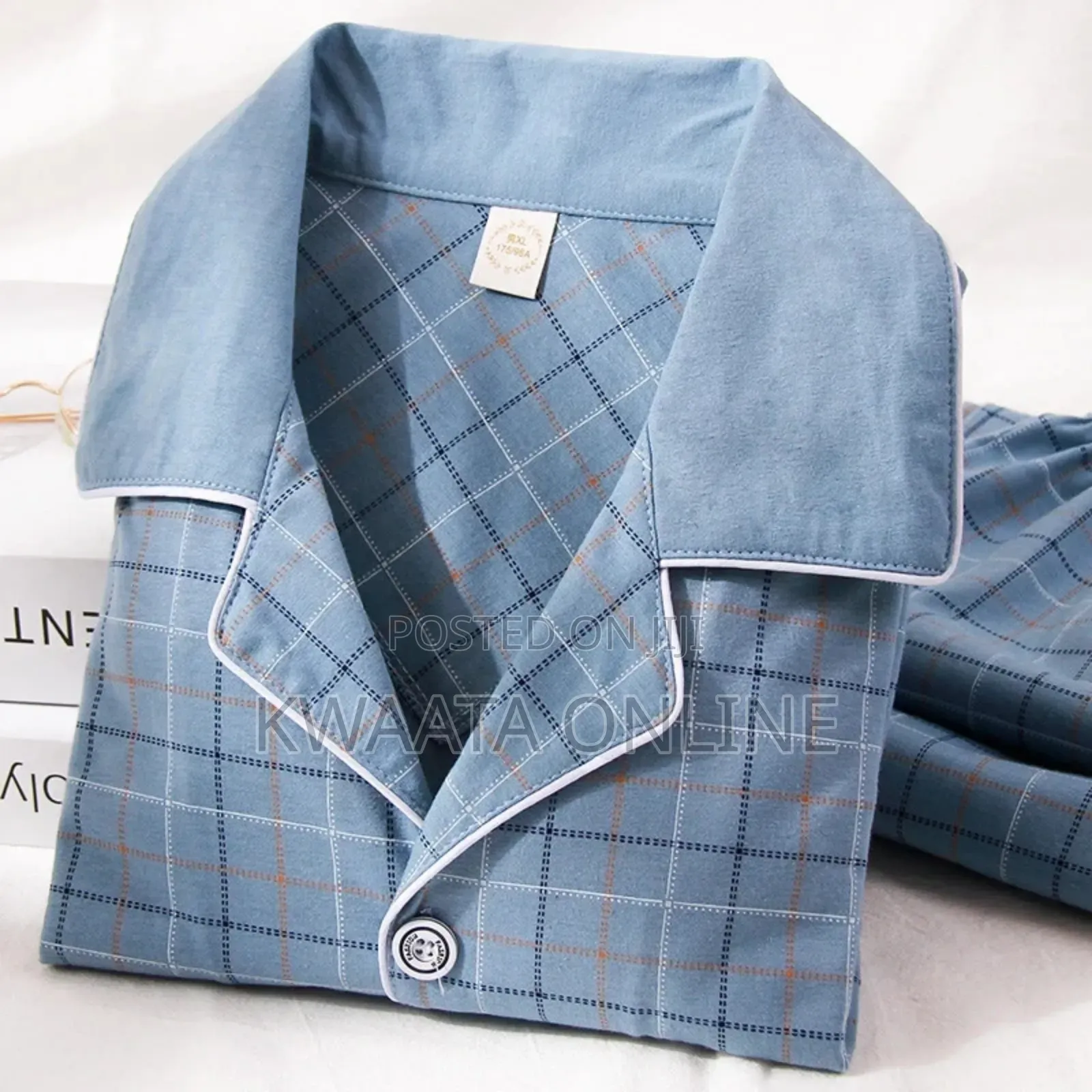 Men Plaid Pajamas Bedroom Lounge Sleepwear Home Clothes