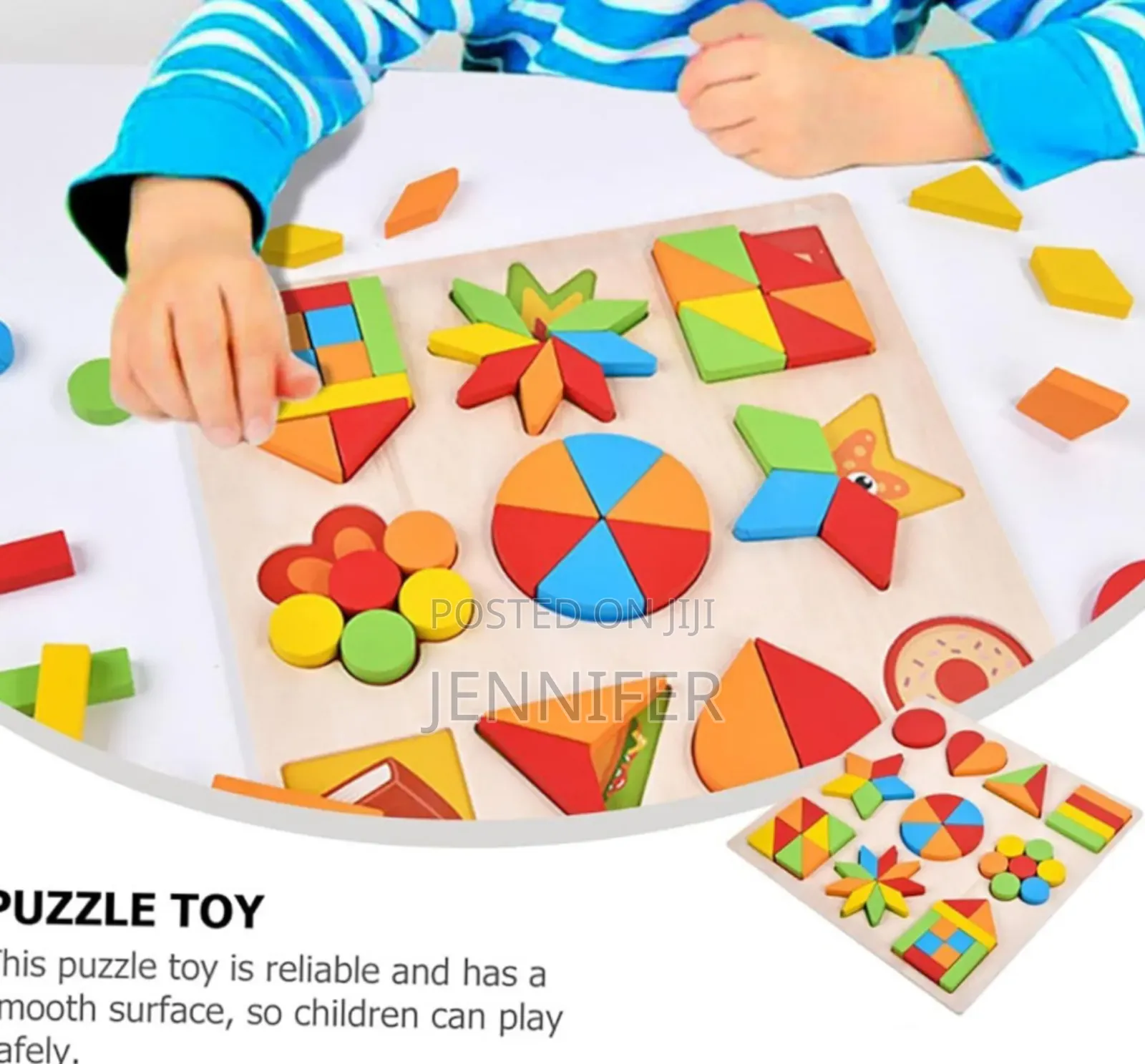 10in1 Wooden Kids Educational Colourful Square Tangram Game