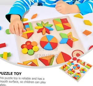 10in1 Wooden Kids Educational Colourful Square Tangram Game
