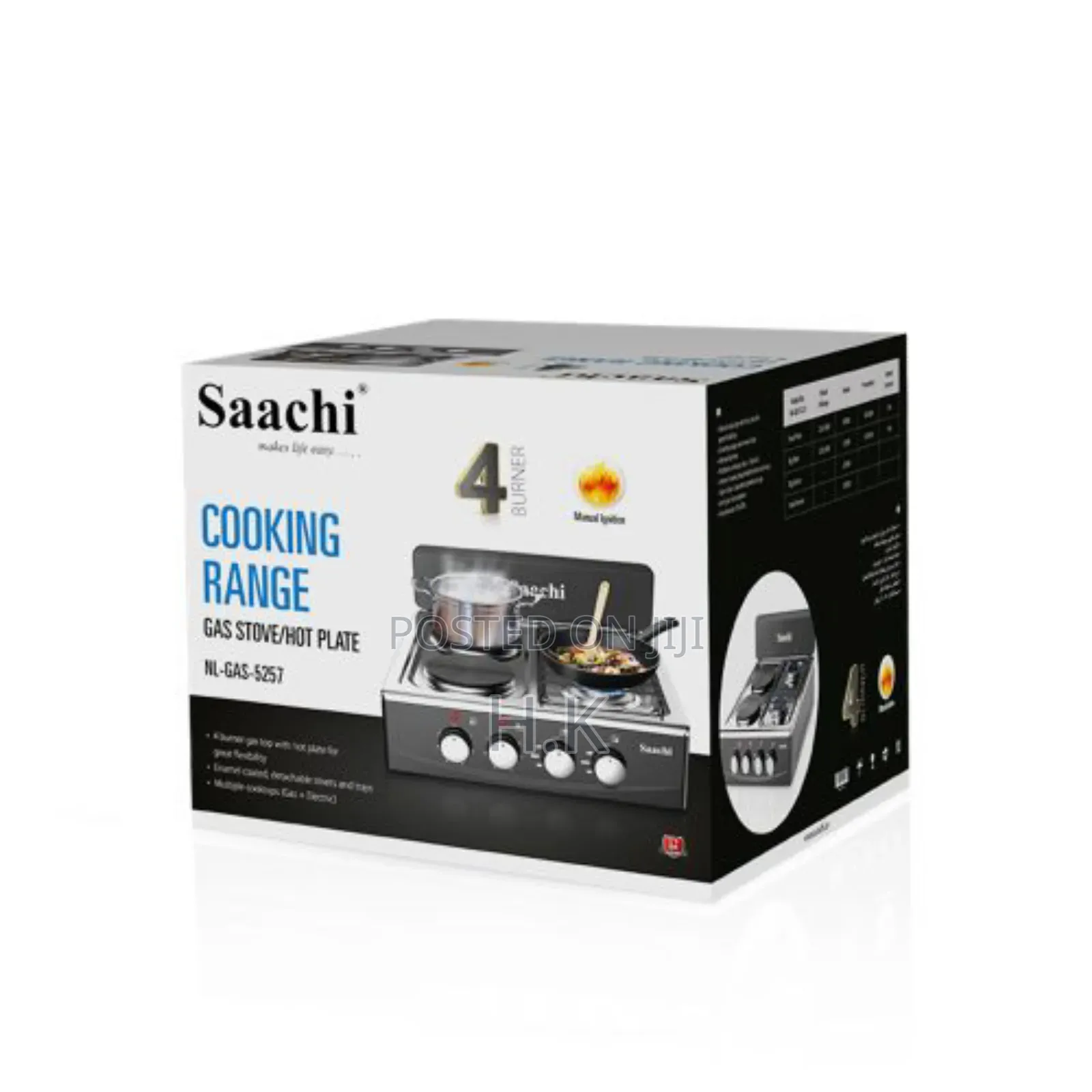 Saachi 4 Burner Gas Stove/Hot Plate, Model Nl-Gas-5257