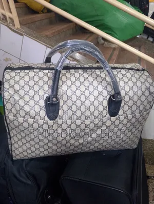 Original Leather Safari Bags. Medium ( White)
