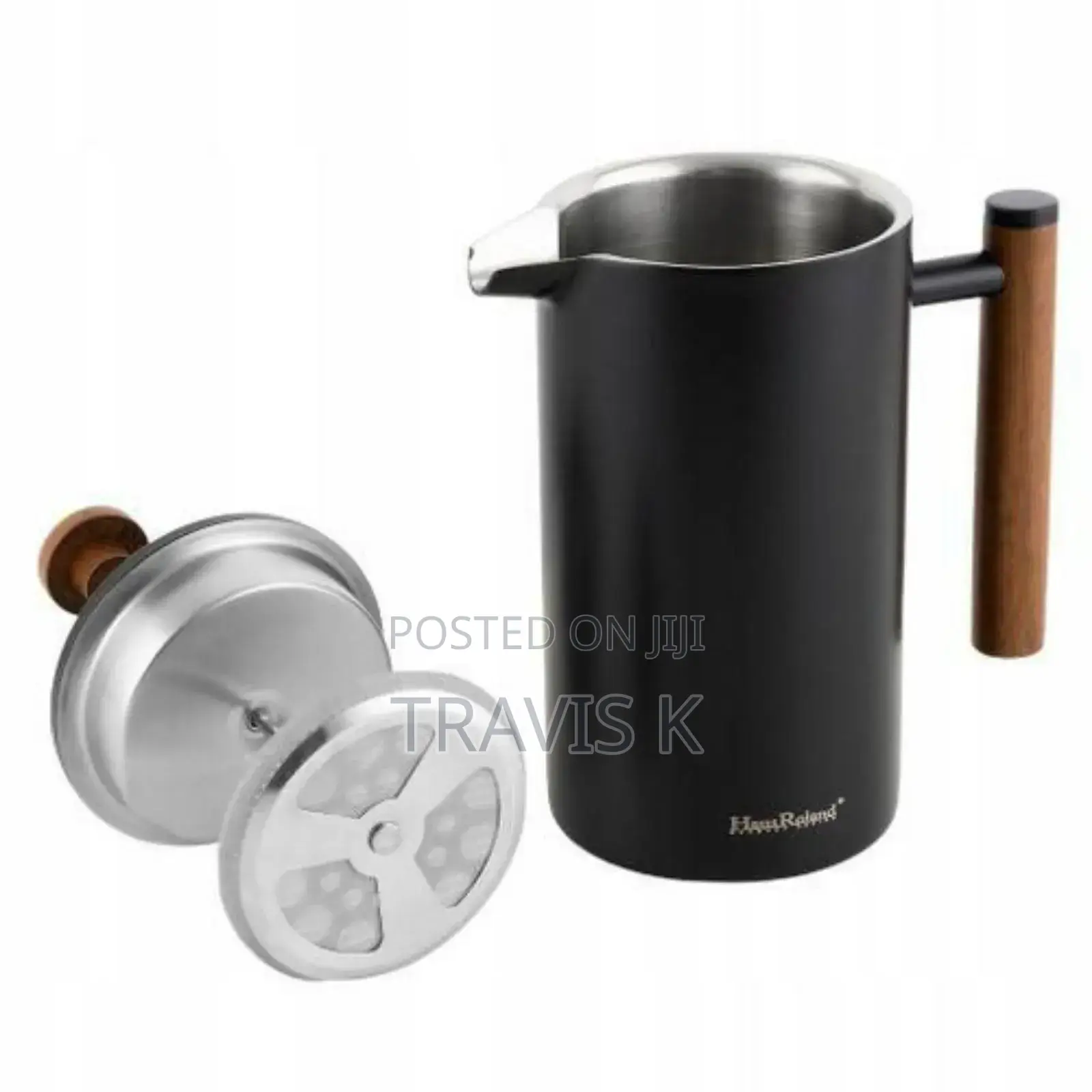 1l Stainless Steel Coffee French Press - Black