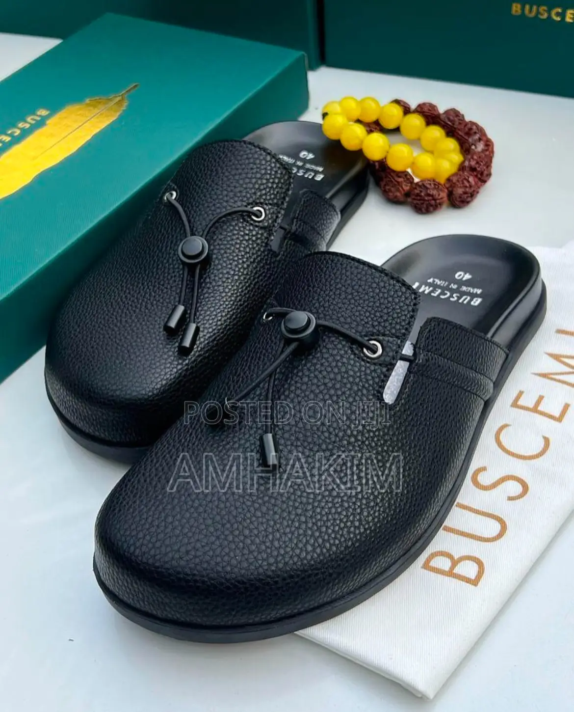 Classic Men's Buscemi Leather Slip-Ons in Stock