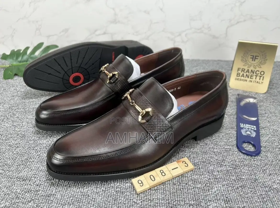 Classic Metal Franco Banetti Cross Buckle Loafers in Stock