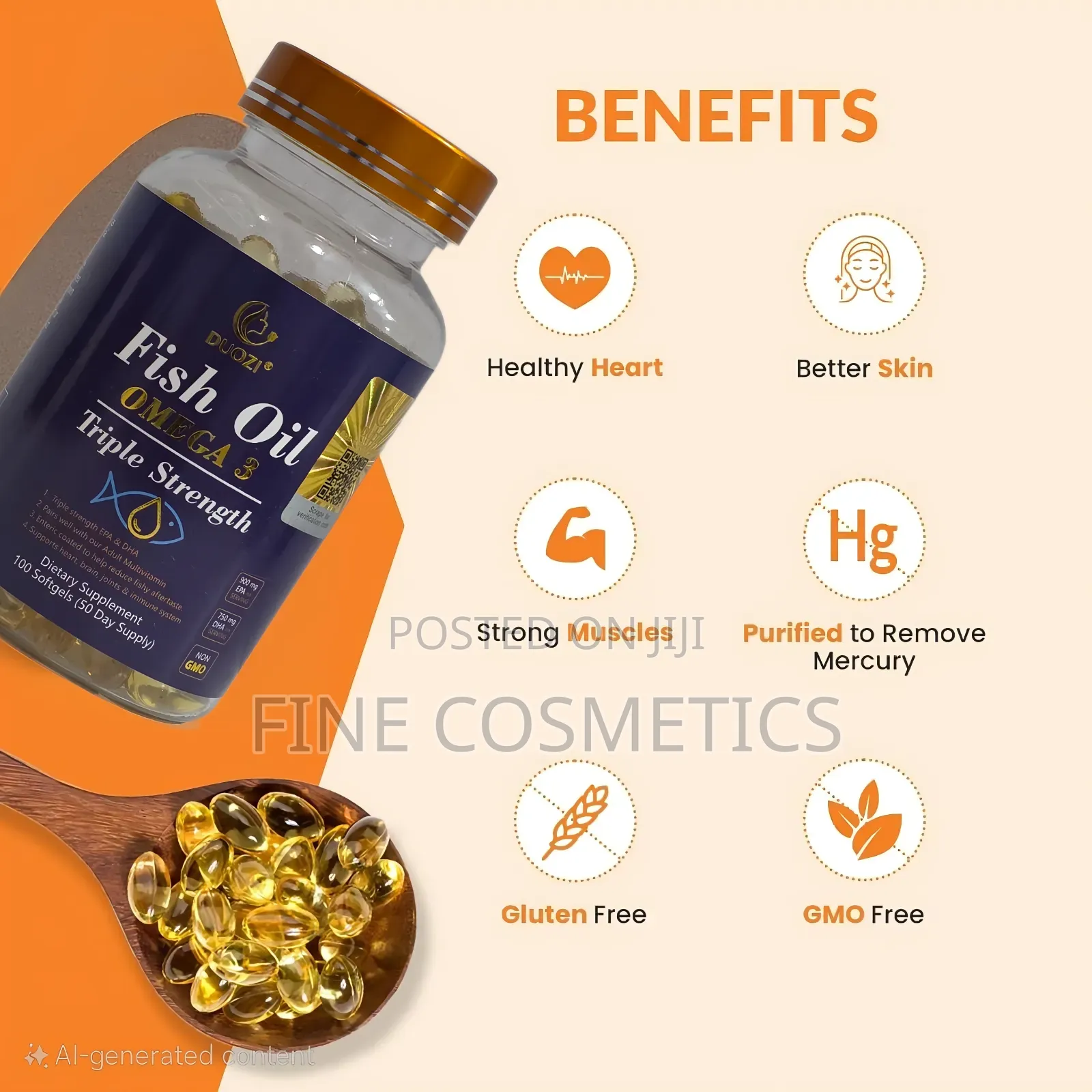 Wholesale Omeg 3 Fish Oil Heart,Brain,Skin,Joints + Immunity