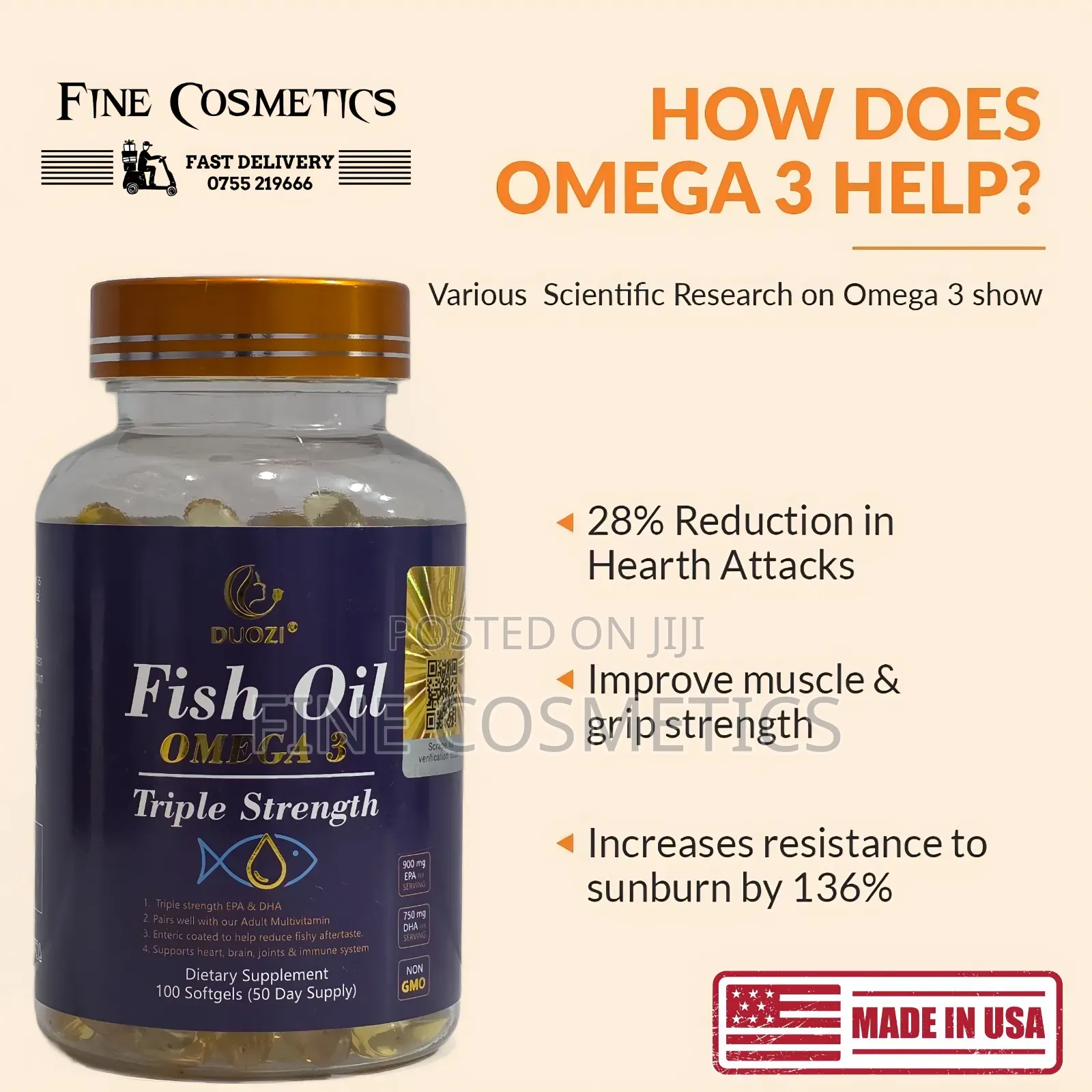 Wholesale Omeg 3 Fish Oil Heart,Brain,Skin,Joints + Immunity