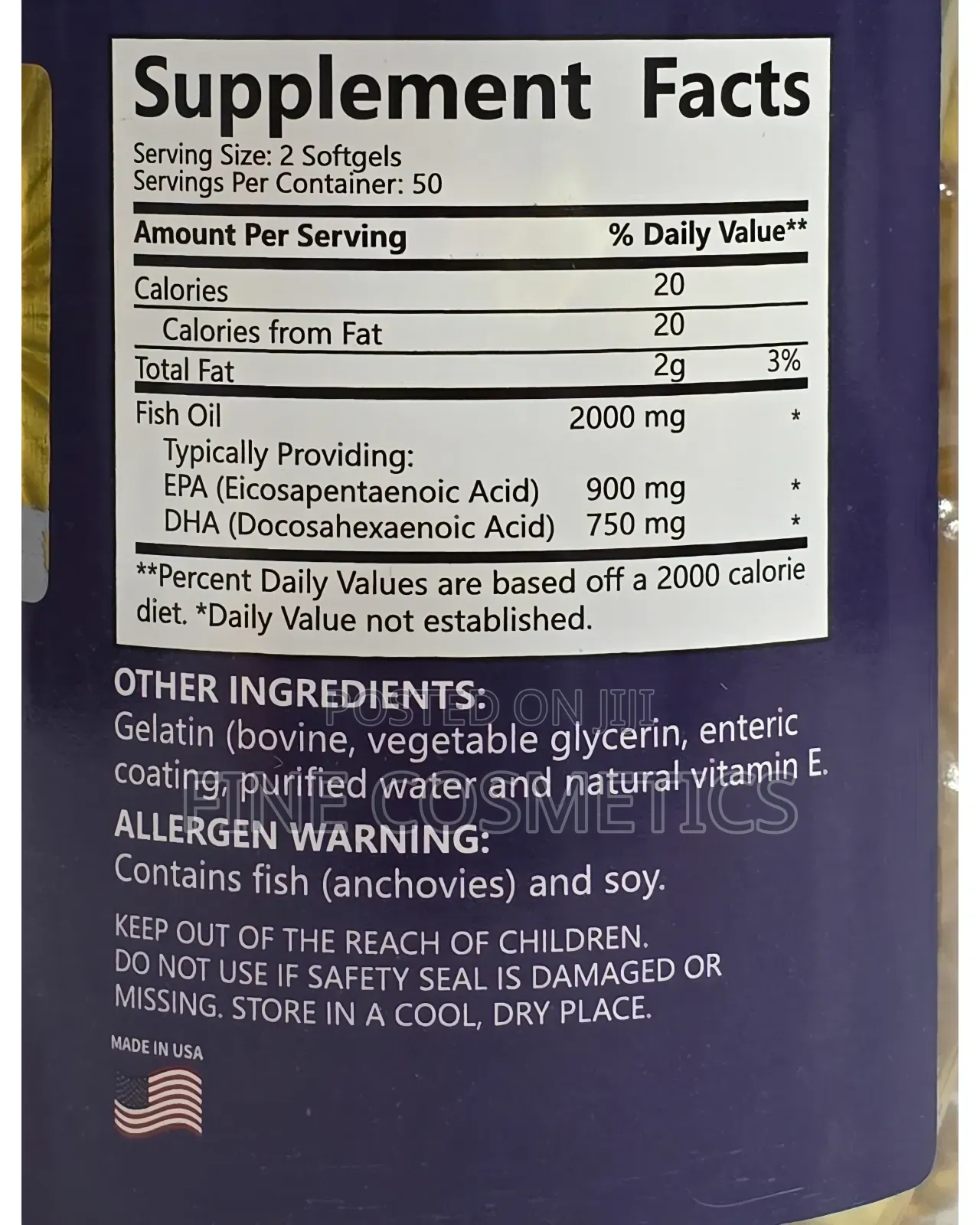 Wholesale Omeg 3 Fish Oil Heart,Brain,Skin,Joints + Immunity