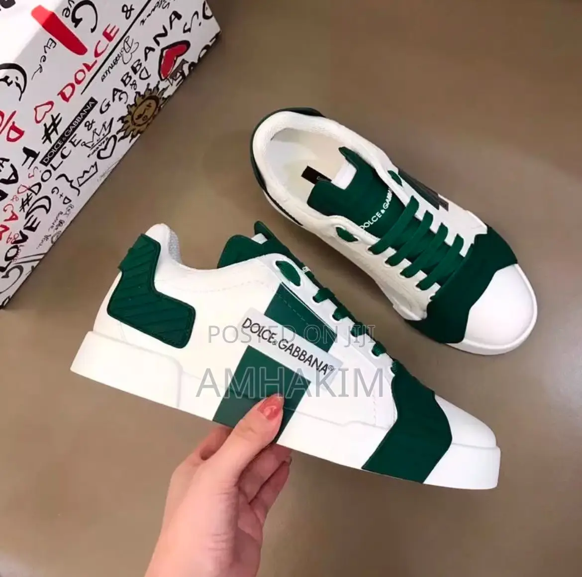 Classic White,Green Dolce Gabbana Low Sneakers in Stock