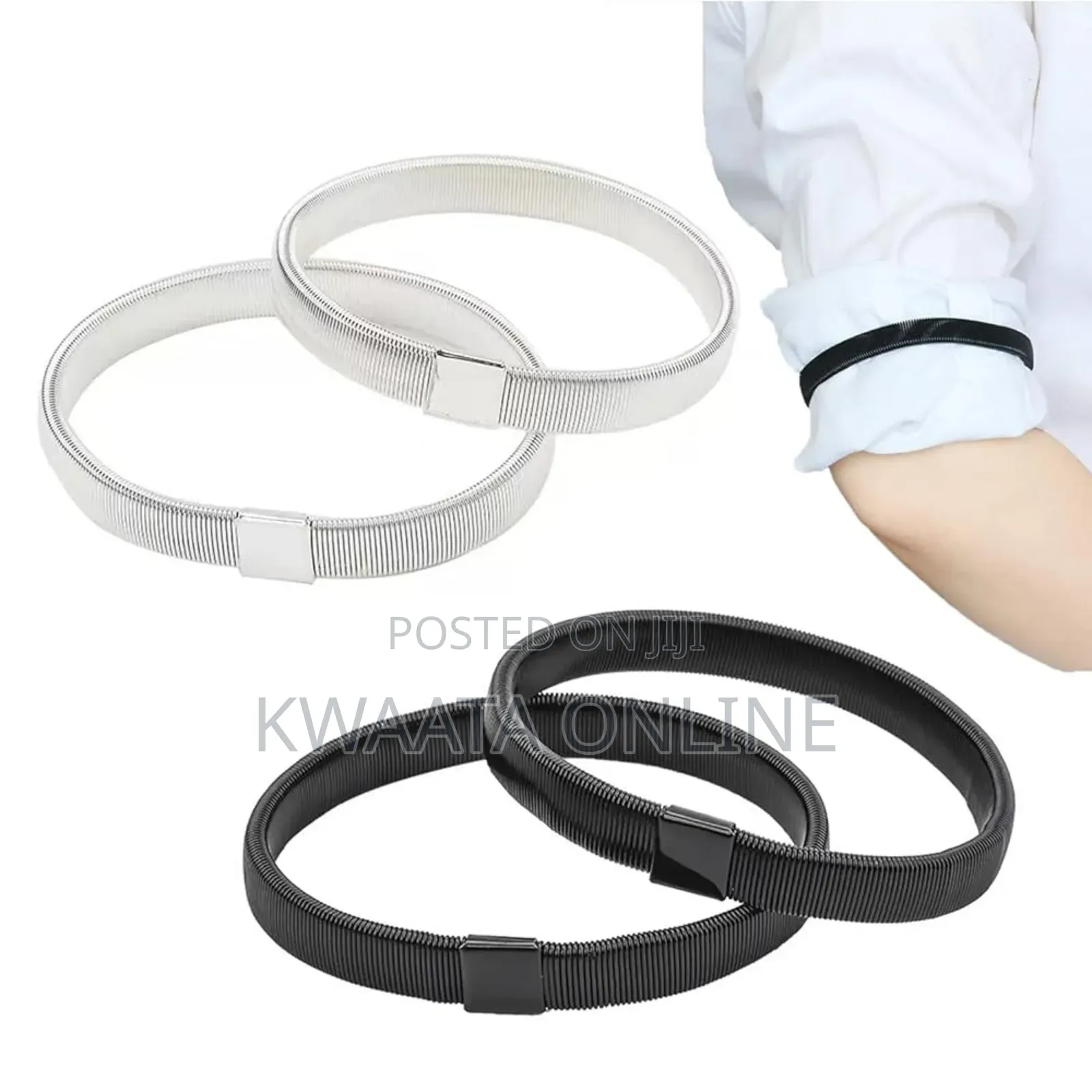1 Pair Anti Slip Arm Band Metal Shirt Sleeve Holder