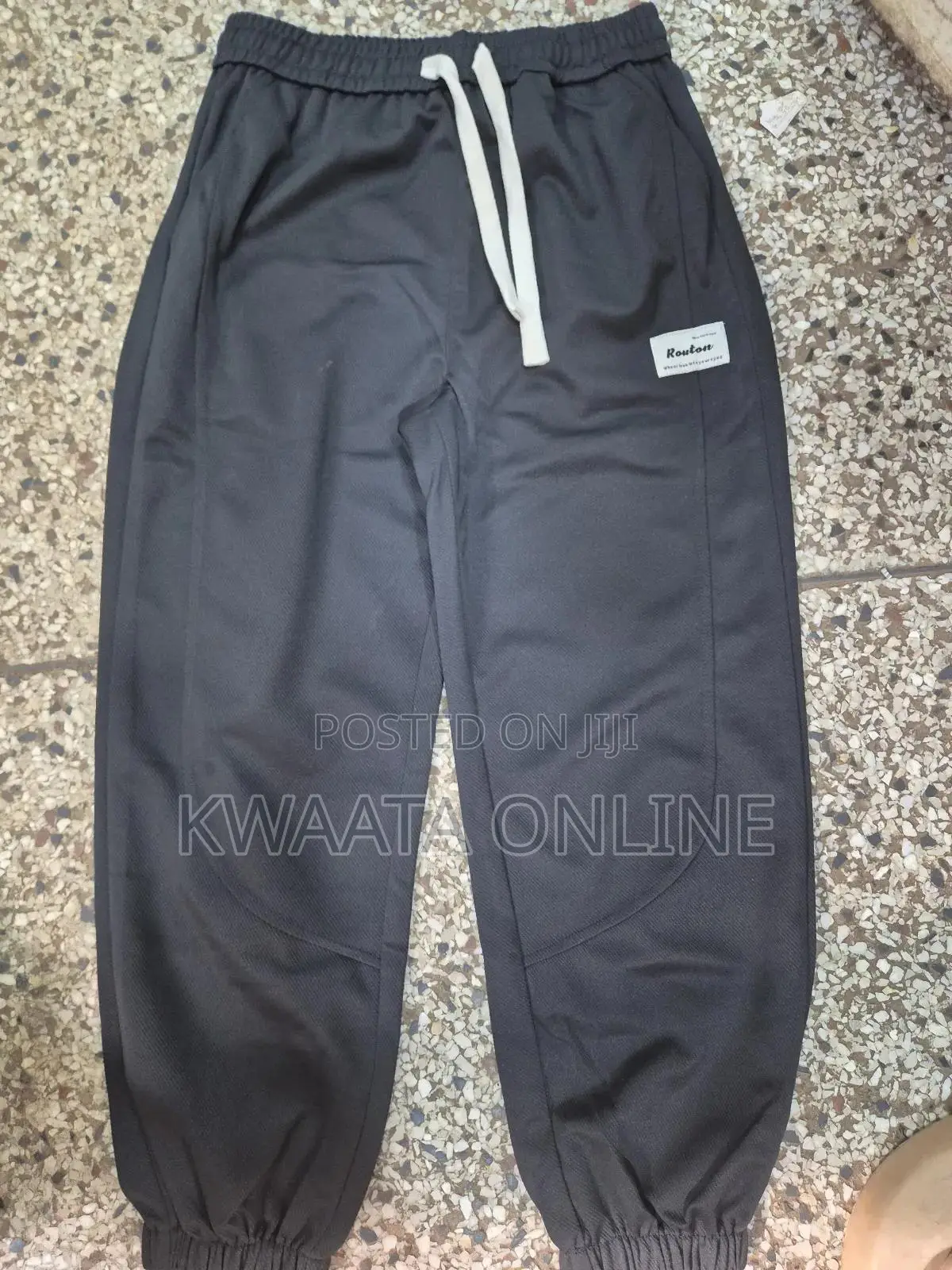 Unisex Sweatpants Cuffed Bottoms Drawstring Baggy Joggers