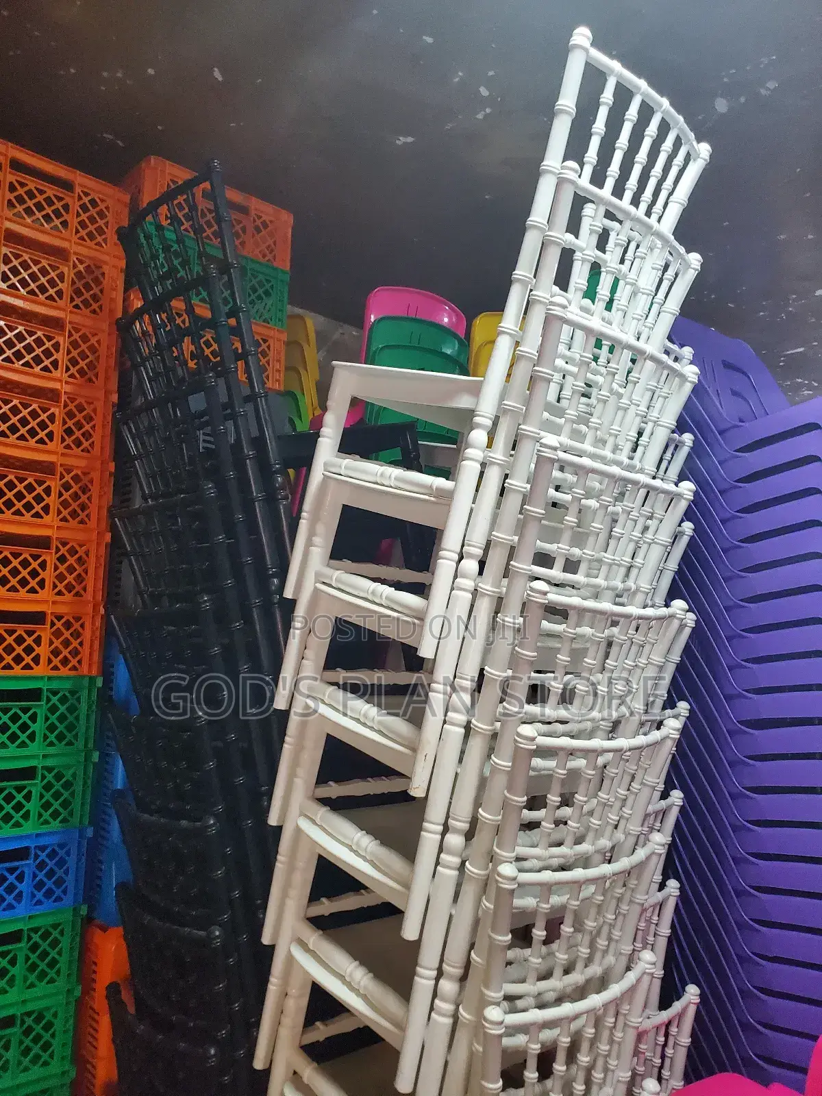 Black and White Vip Plastic Chairs