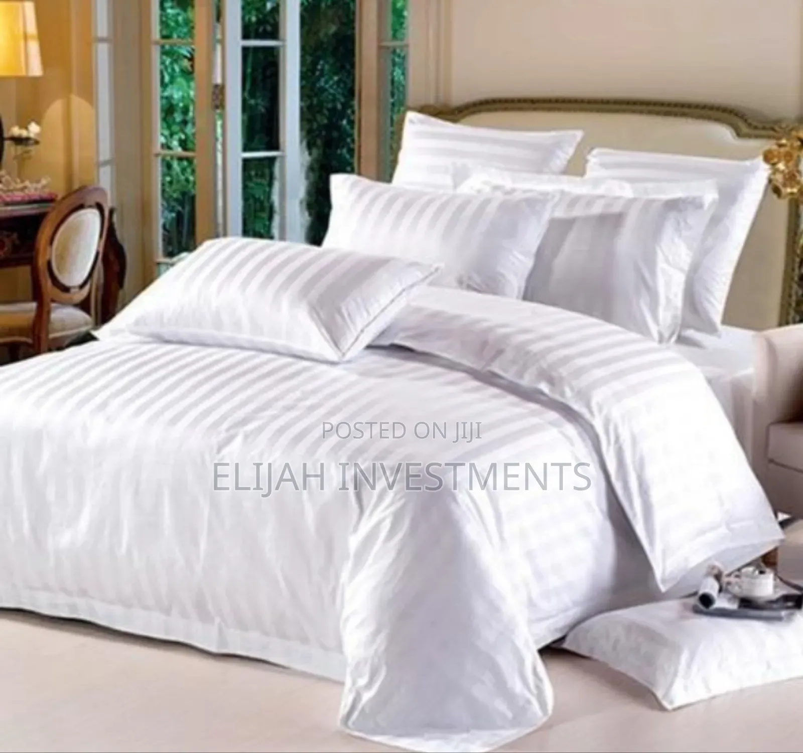 One Well Cotton Stripped Bedsheets With Pillow Covers