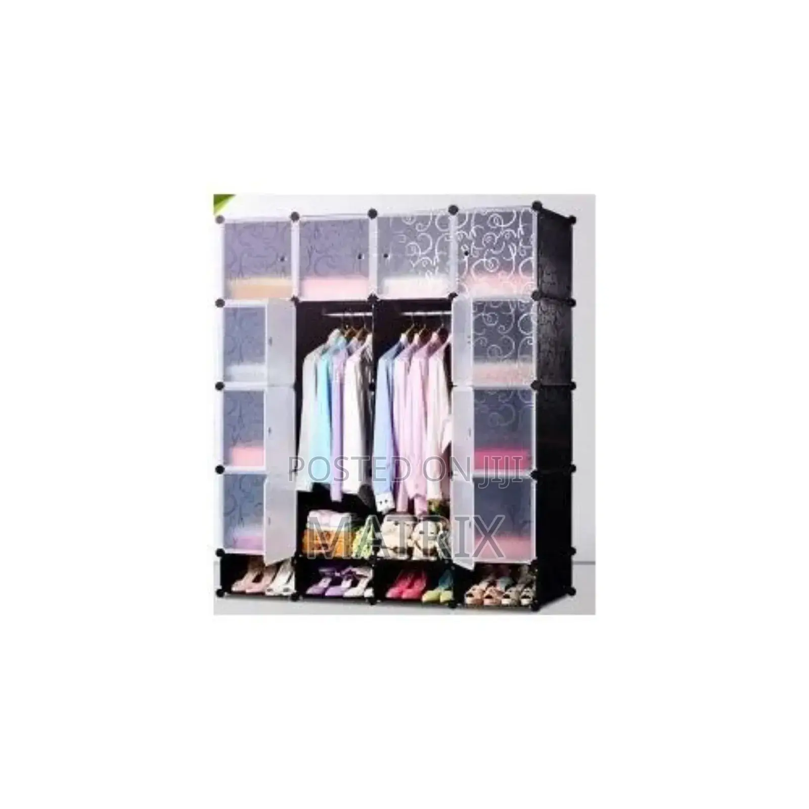 4 Column Wardrobe Elegant Plastic Wardrobe