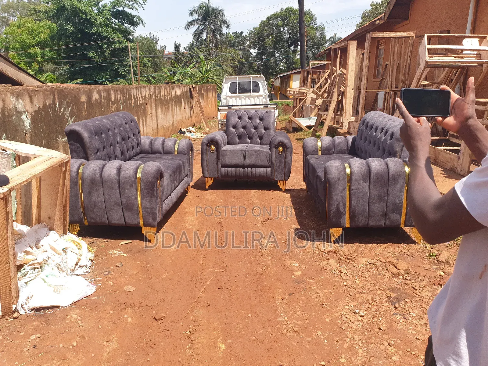 Dark Grey Chesterfield