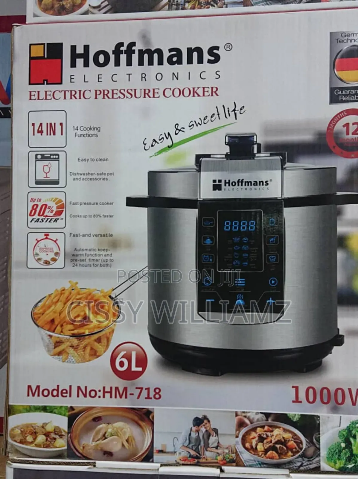 Hoffman 6l Electric Pressure Cooker With Steamer