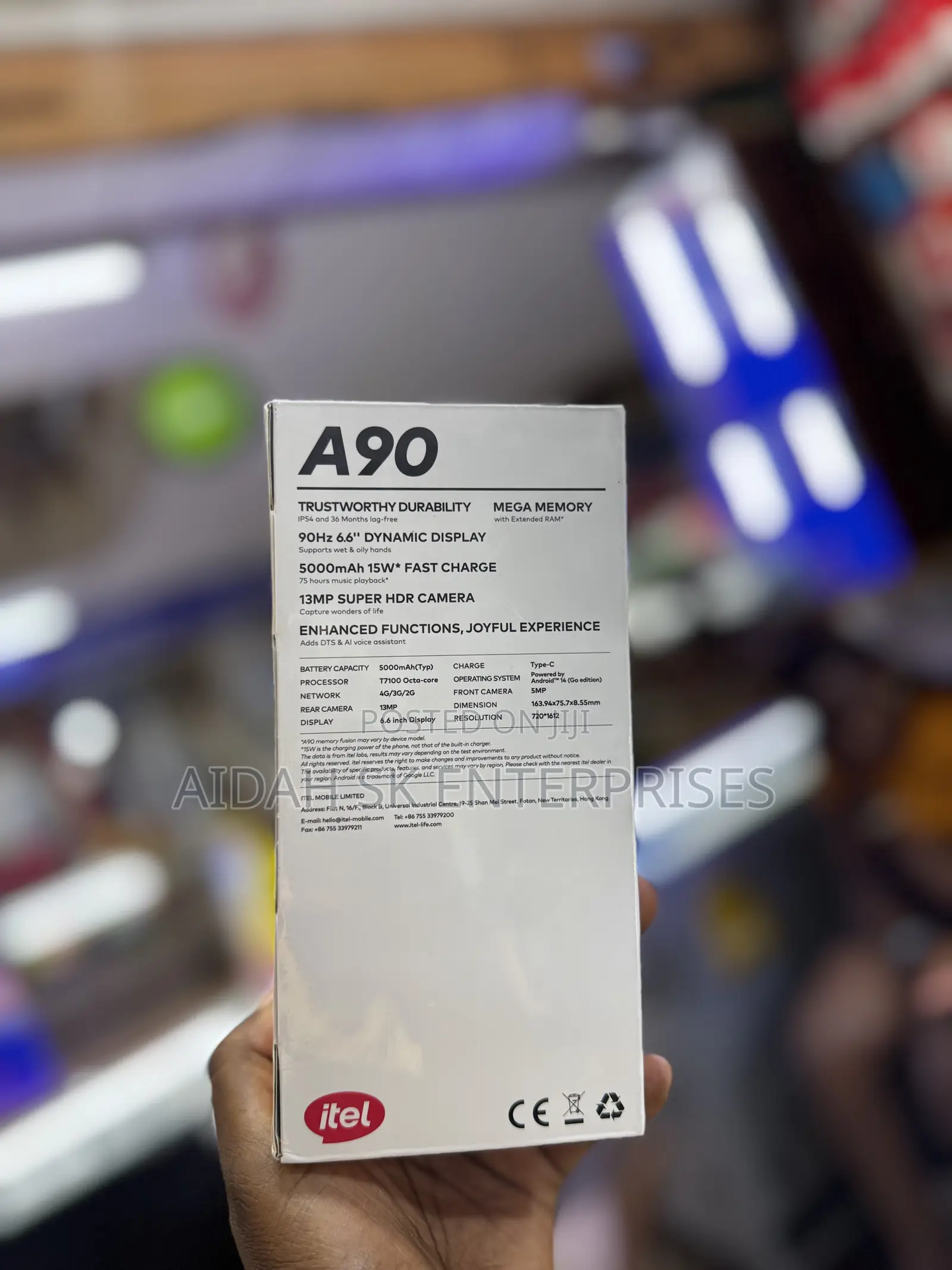 New Itel A90 128 GB Black