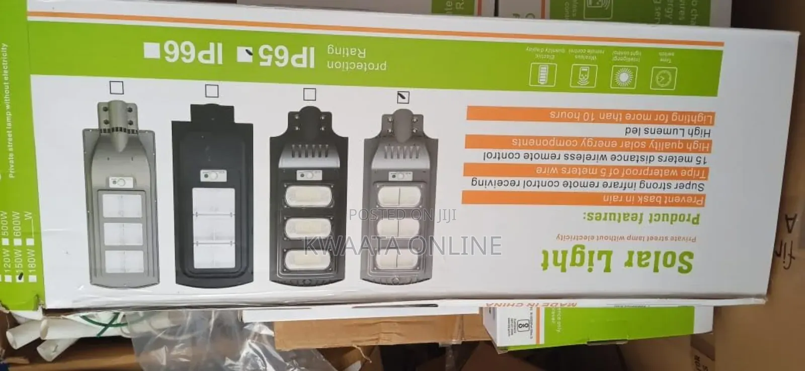150w Outdoor Ip66 Waterproof Security Solar Street Light