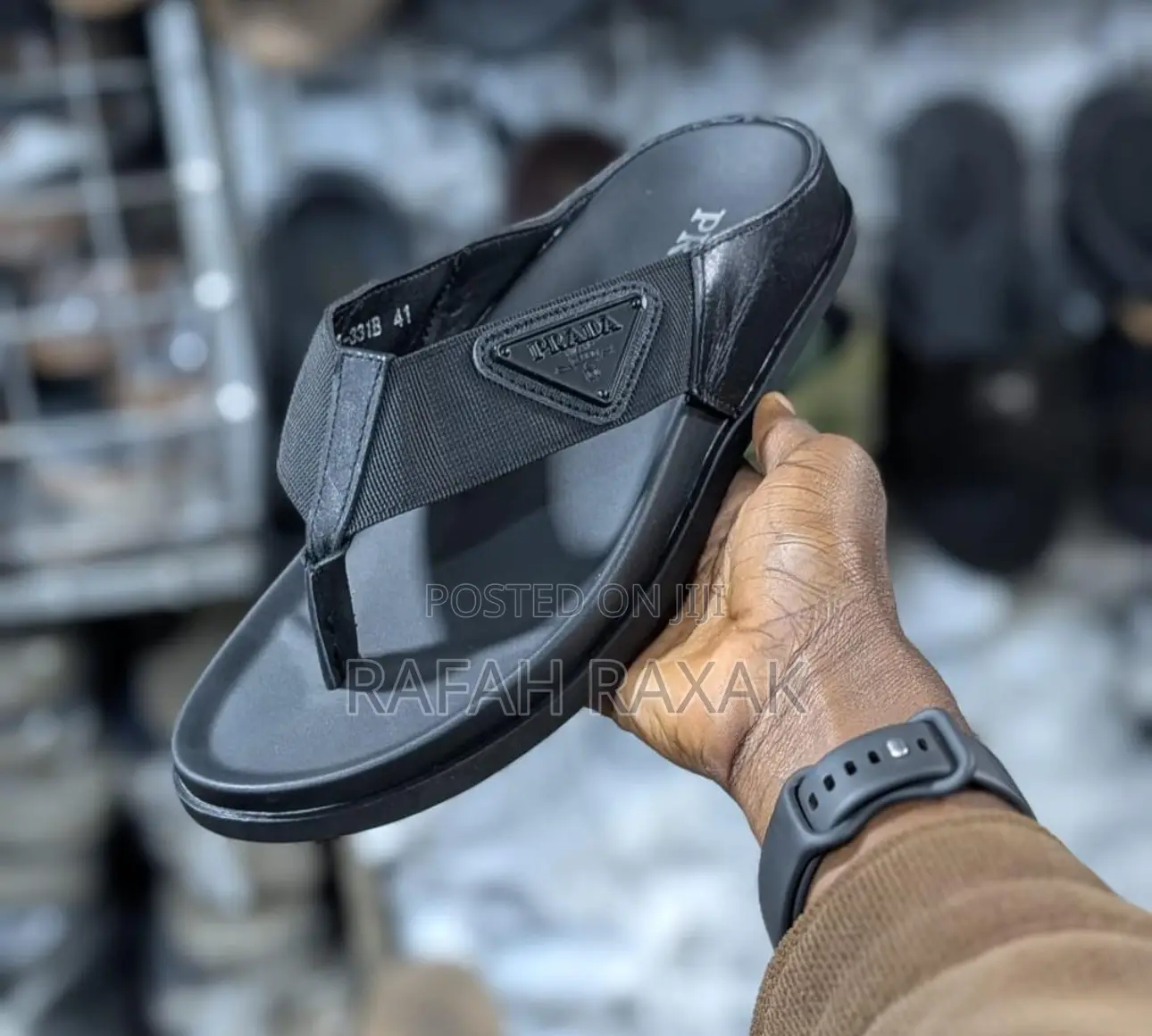 Original Men’S Luxury Prada Slipper Leather Sandals