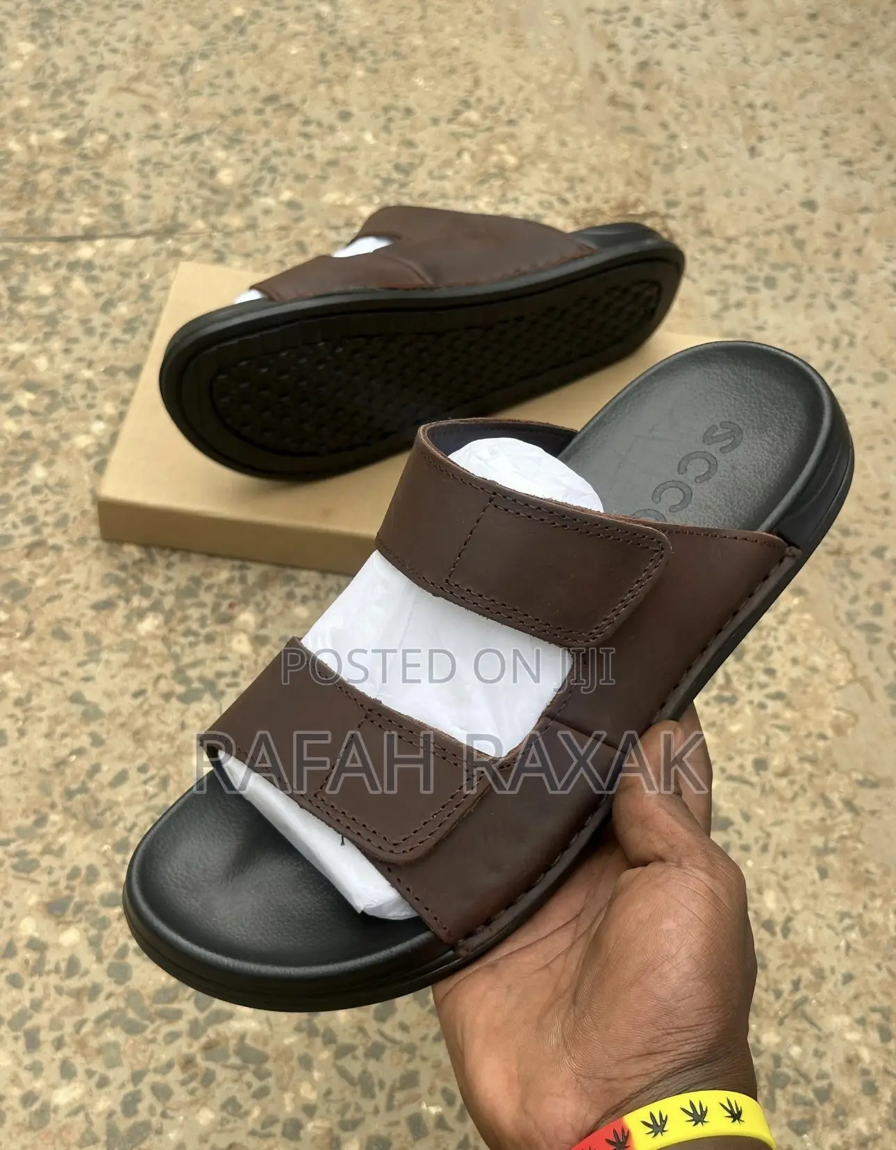 Original Men’S Brown Ecco Double Strap Sandals