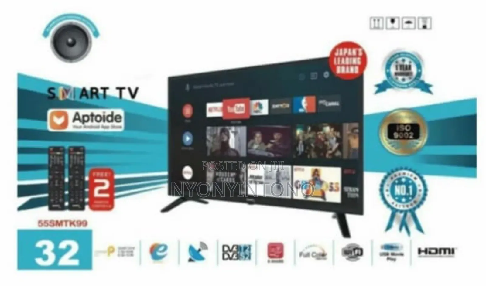 Smart Plus 32" Smart Tv With Bluetooth,Free to Air