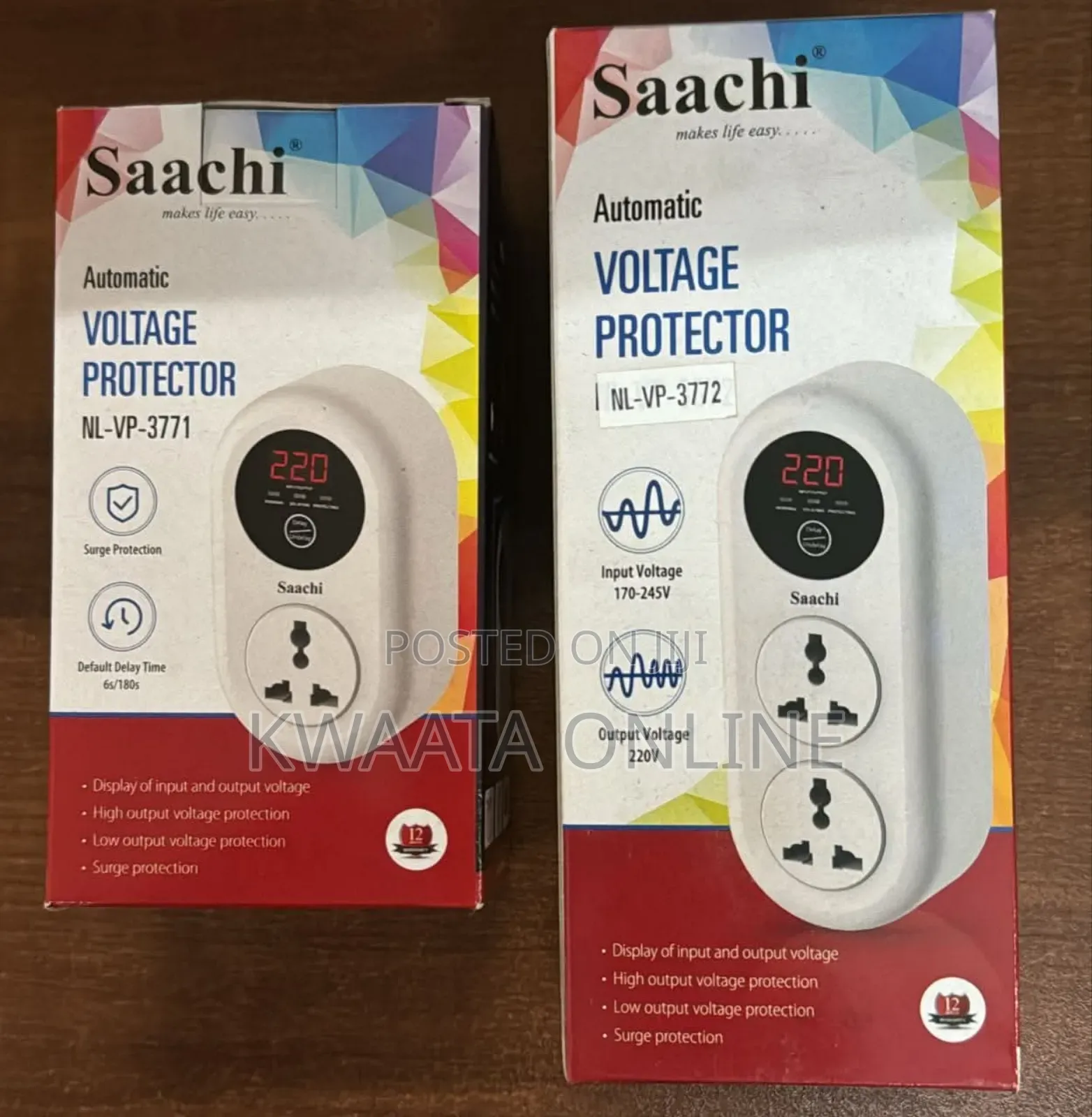 Saachi 15 Amps Voltage/Power Guard With 2-plugs | Nl-vp 3372