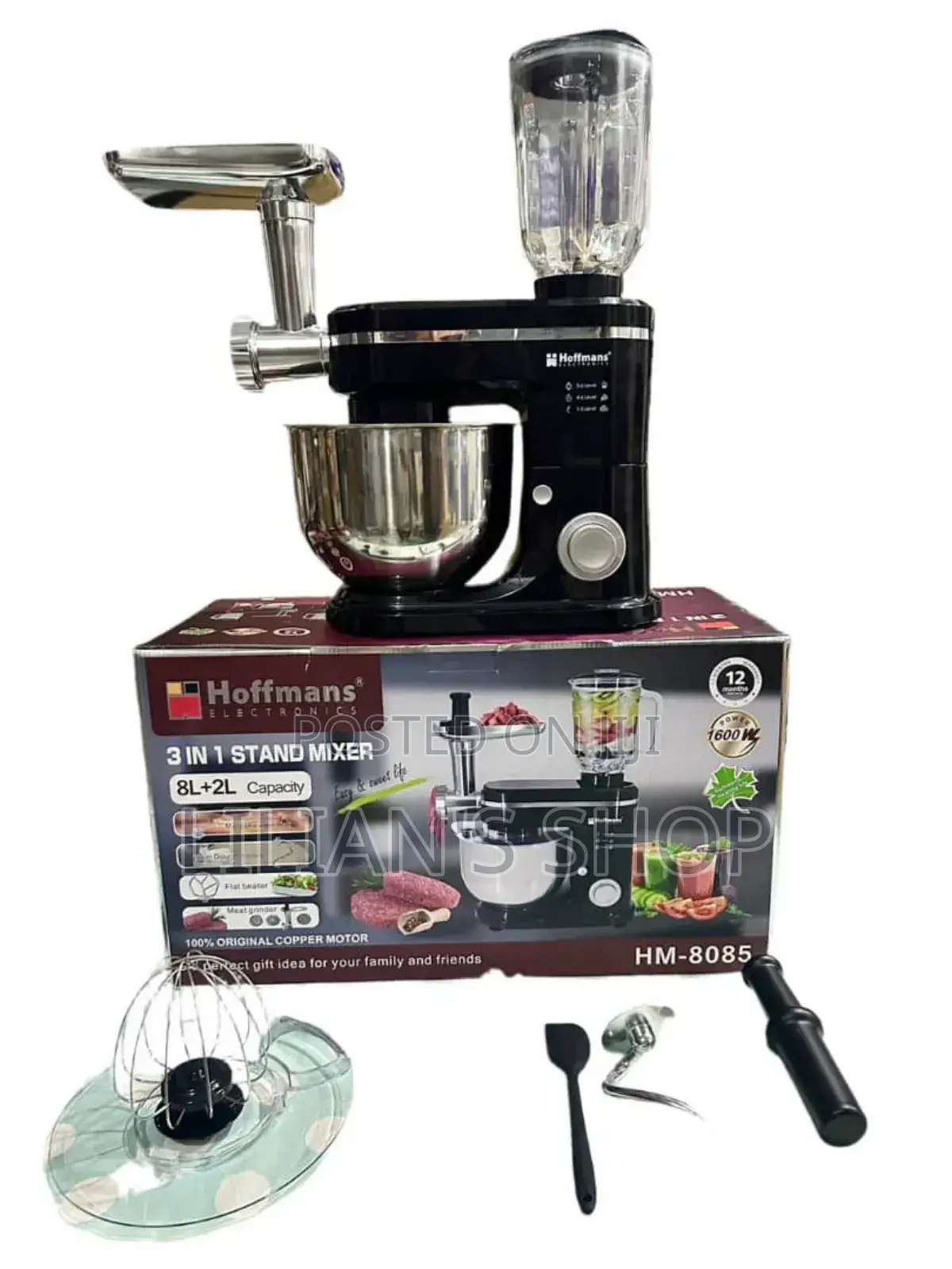 Hoffmans 3 in 1 Stand Mixer, Model Hm-8085.