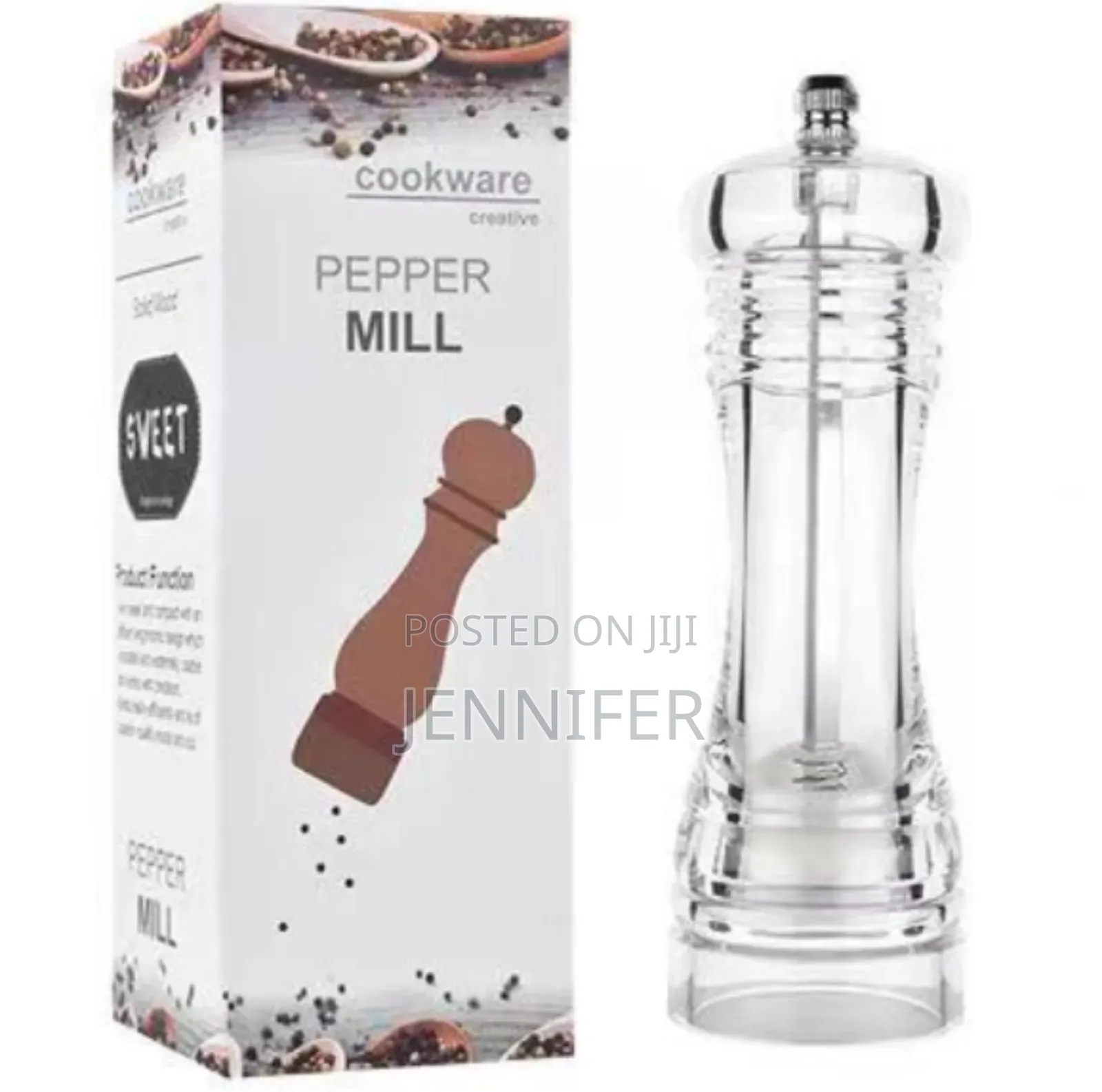 Adjustable Clear Acrylic Pepper Mill