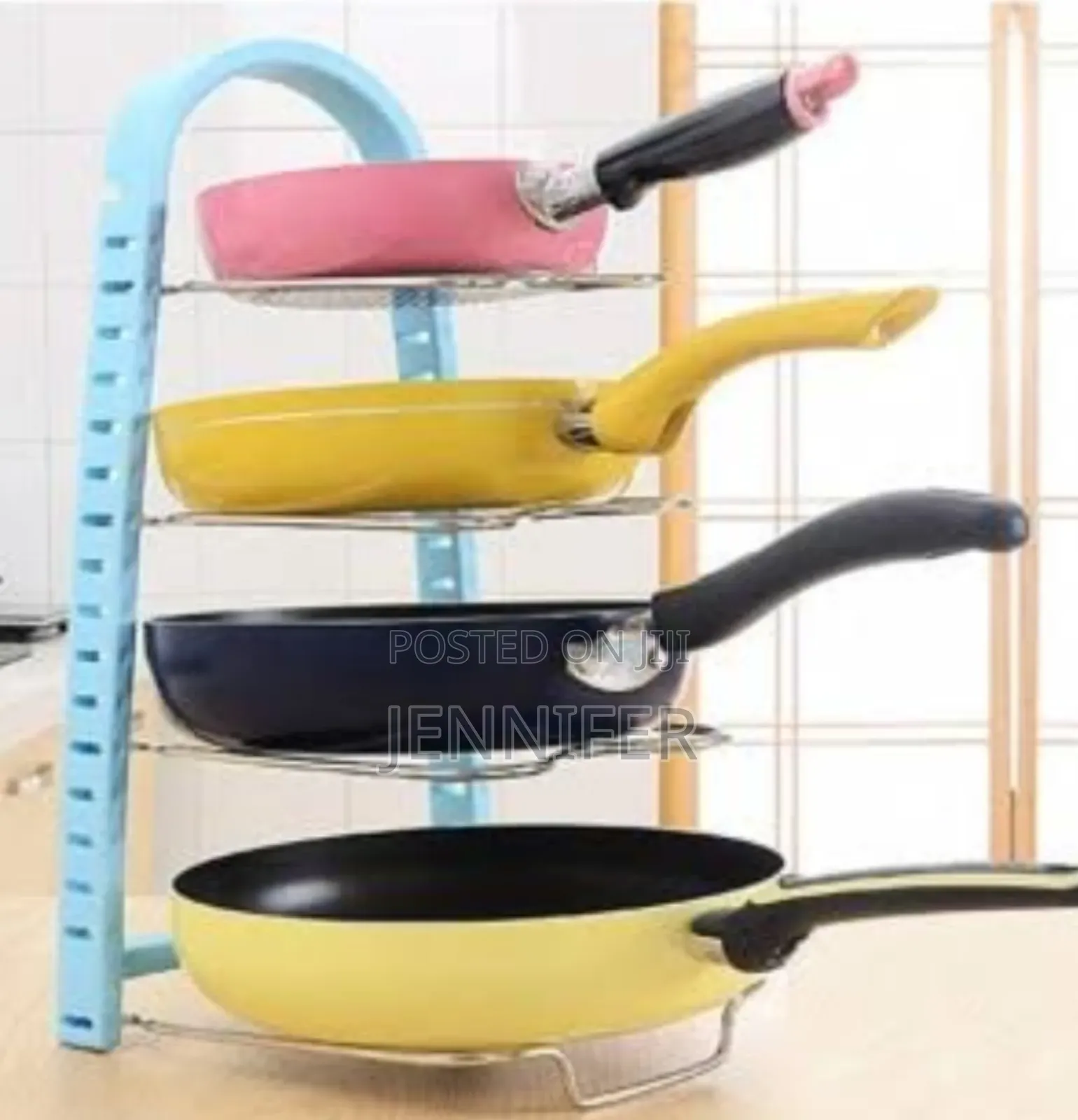 Adjustable 4 Layer Frying Pan Pot Dish Holder Rack