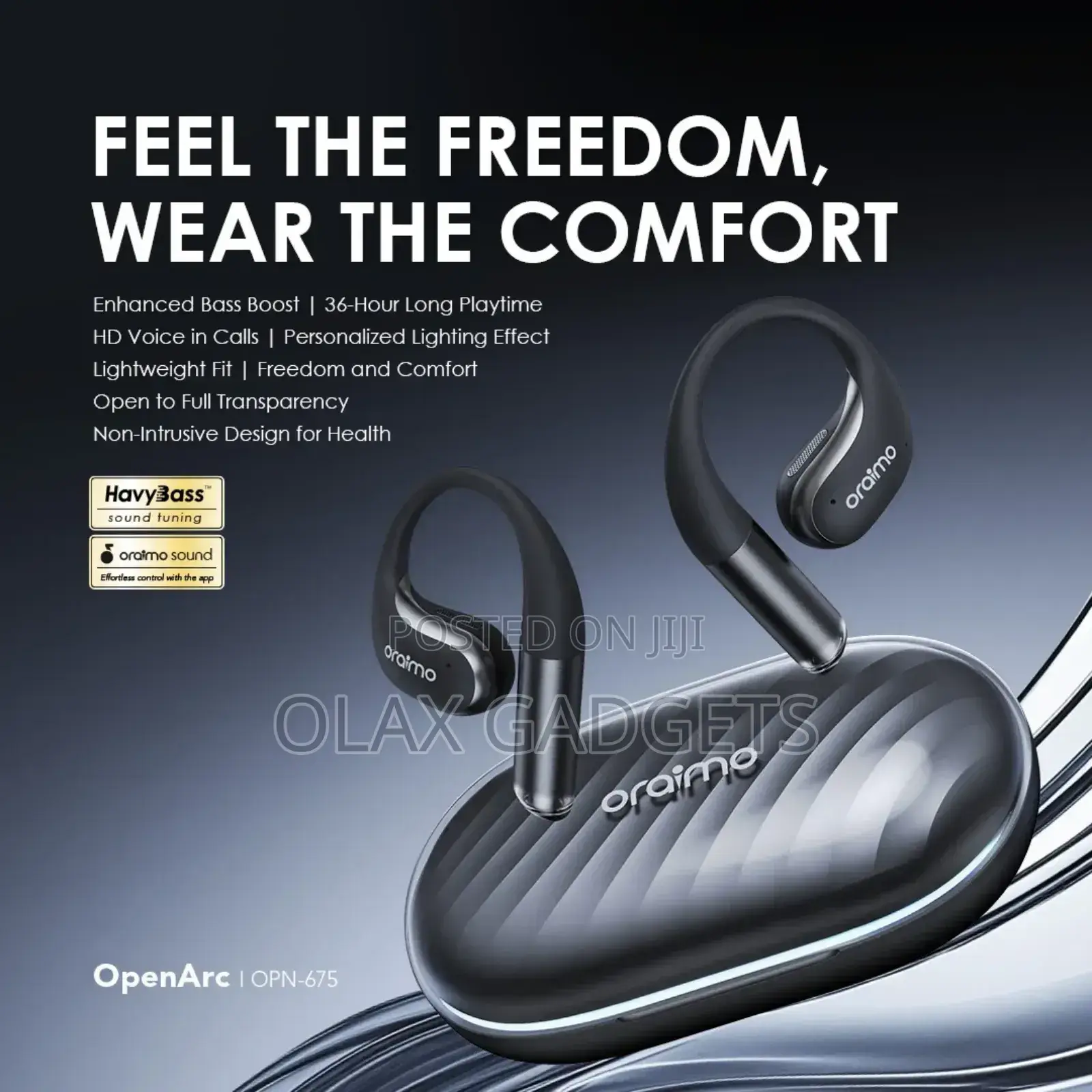 Oraimo Openarc Sportsbuds Open-Ear Wireless Earphones