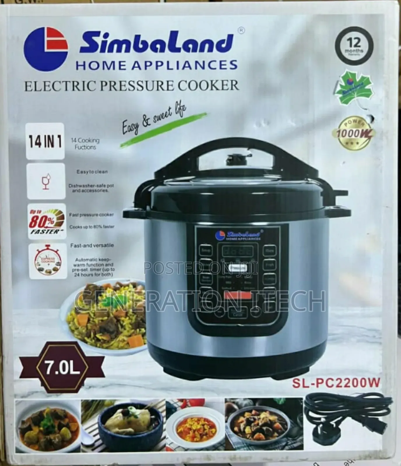Simbaland Pressure Cooker-14 in 1- Digital Electric Cooker