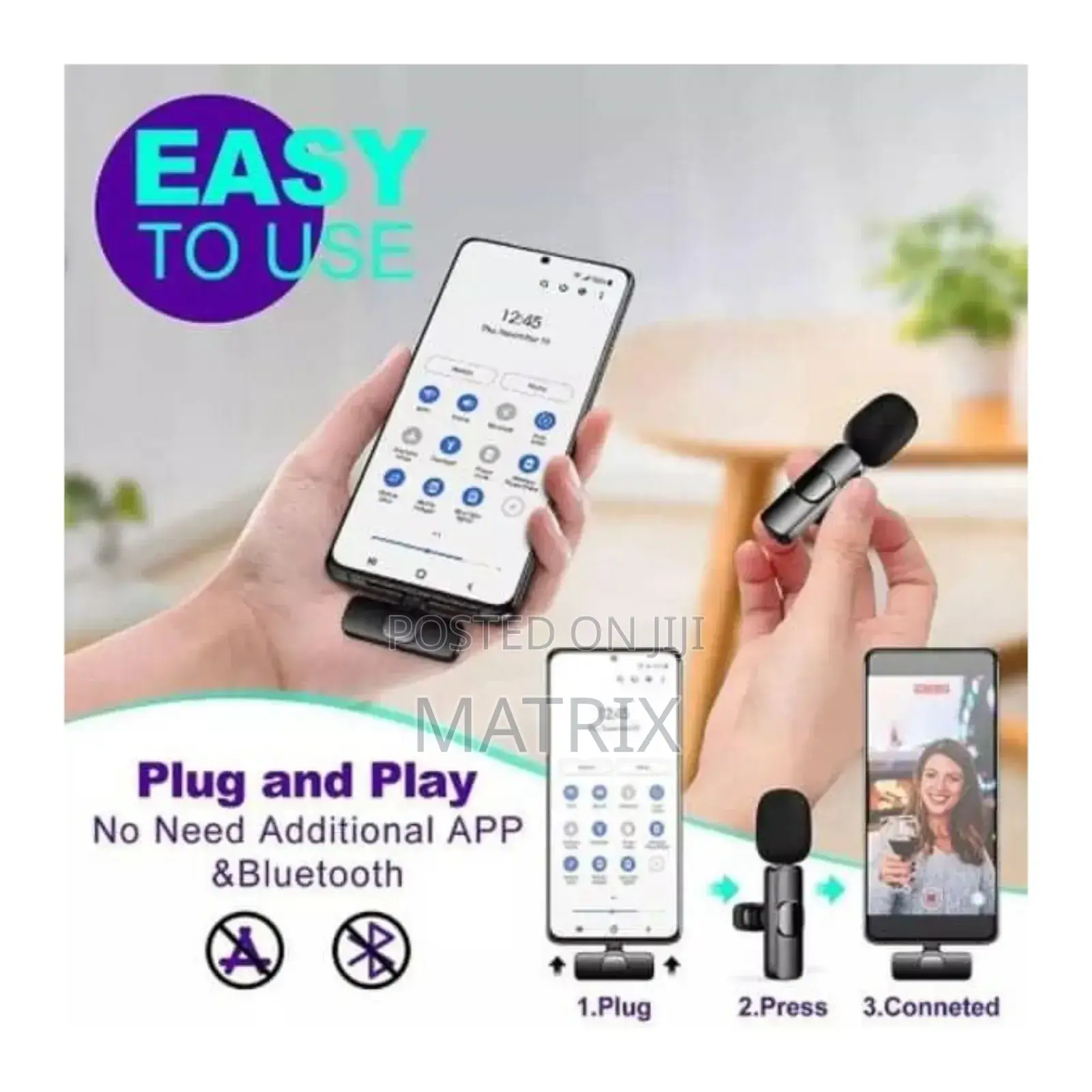 Dual Wireless Lavalier Microphone Plug and Play