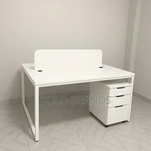 Office Desk White - 2 Seater