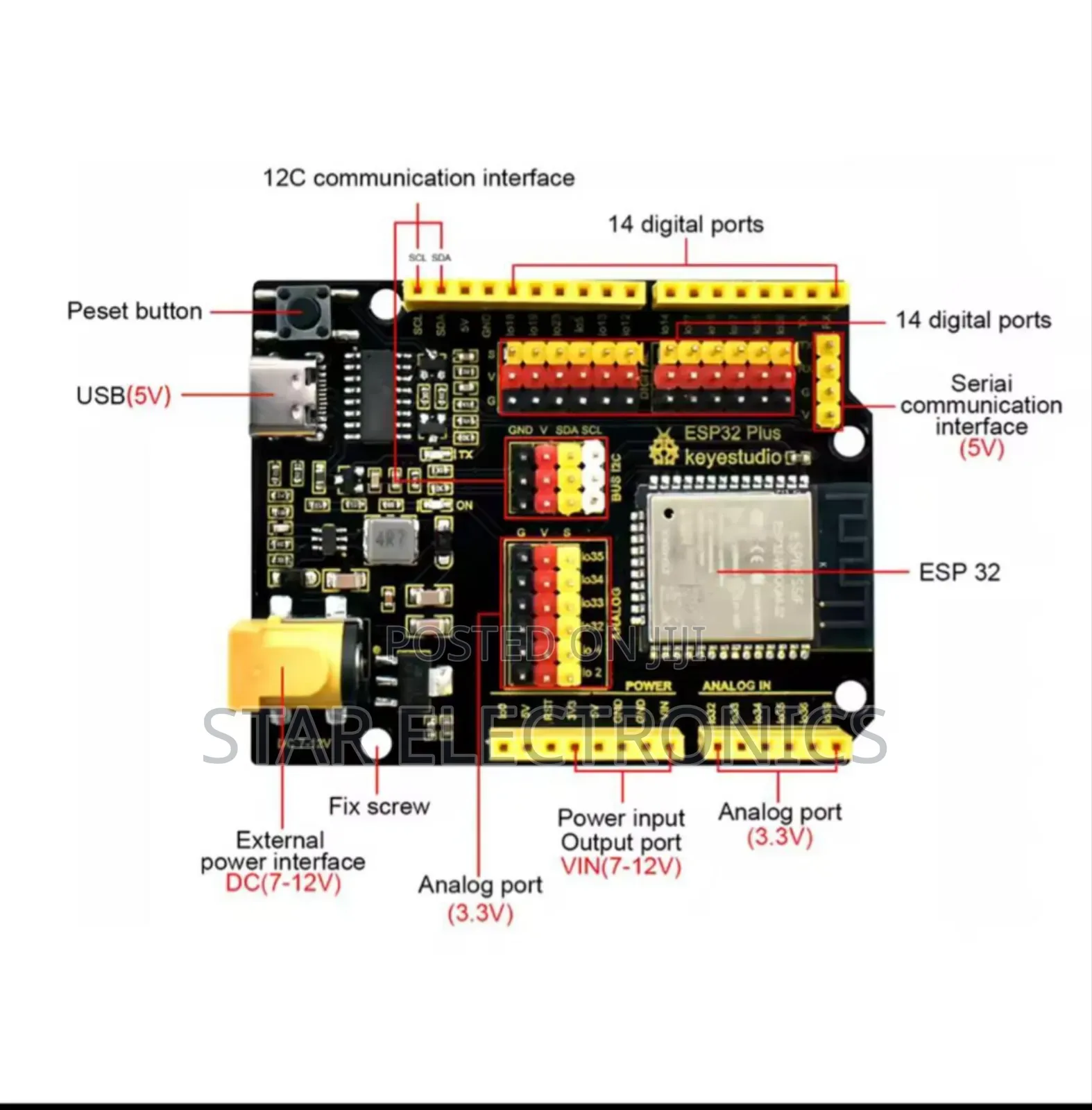 Esp32-wroom Plus Development Board, Type C, Usb Wifi + Bt