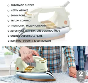 Heavy Duty Ceramic Dry Iron With Non-Stick Coated Soleplate.