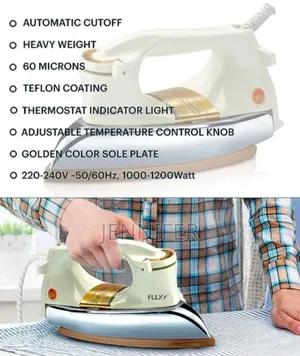 Heavy Duty Ceramic Dry Iron With Non-Stick Coated Soleplate.