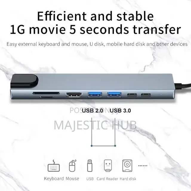 8-in-1 Usb-C Docking Station Hdmi Usb 3.0 for Macbook Laptop