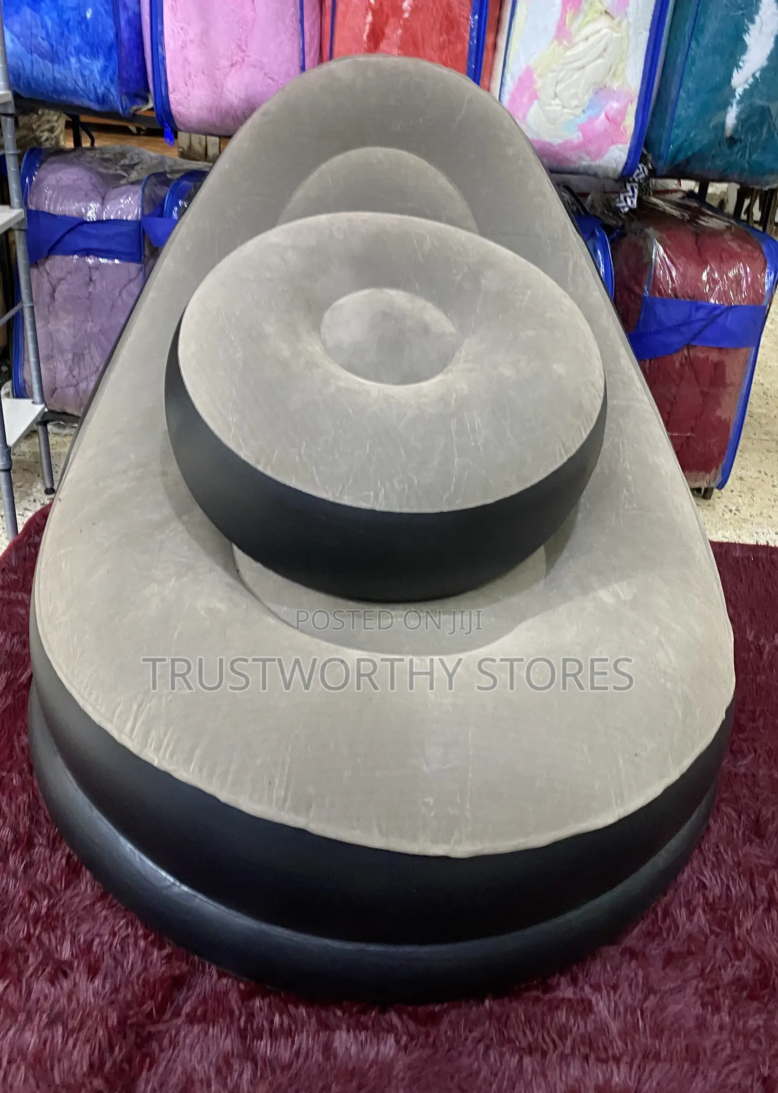 Single Size Inflatable Sofa With Footrest and Free Pump