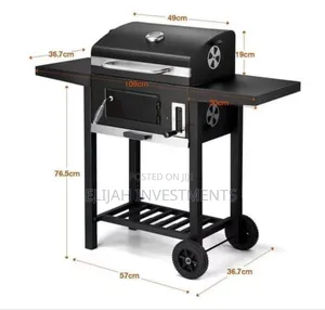 Adjustable Portable Outdoor Charcoal Barbecue Smoke
