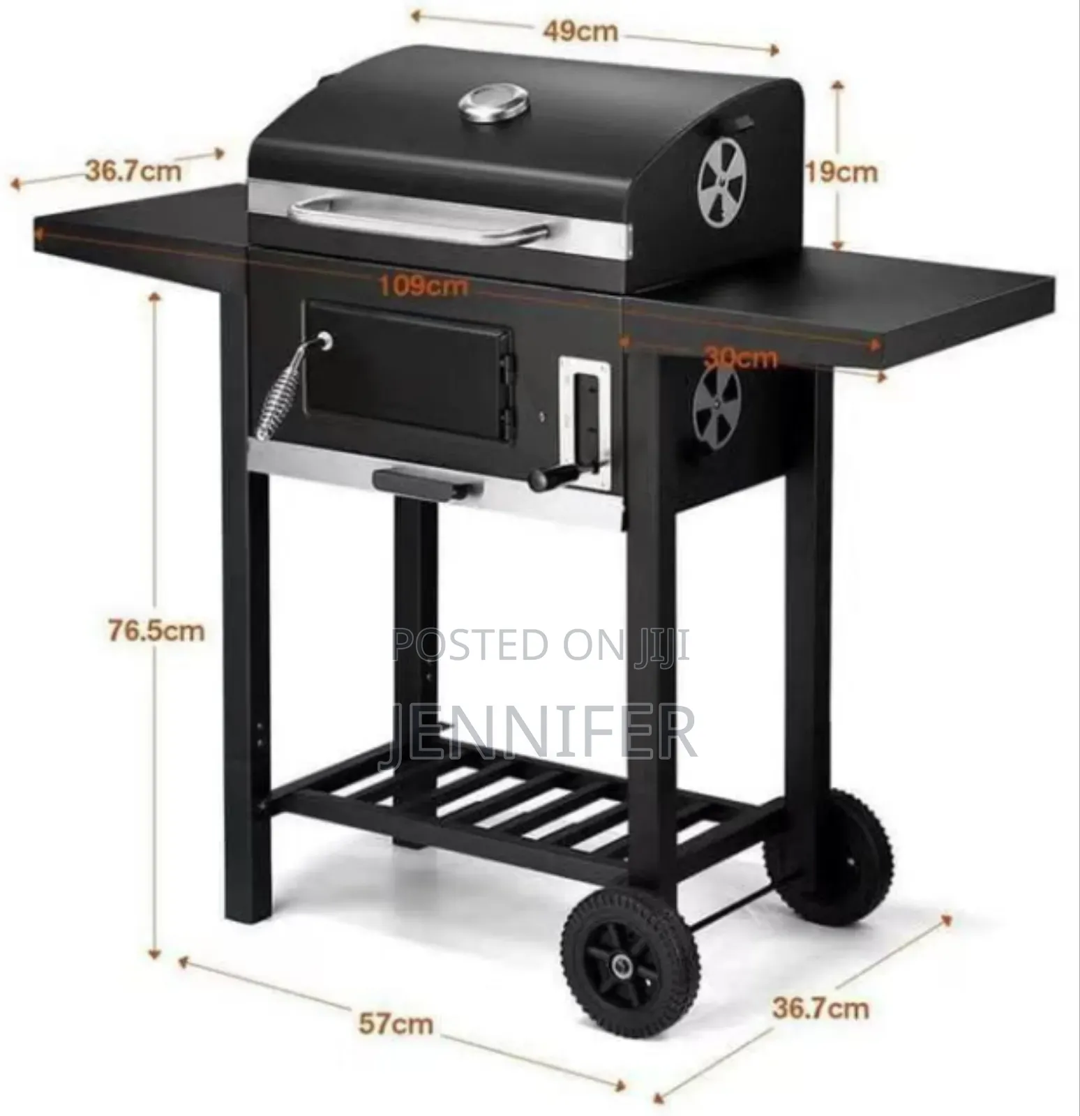 Adjustable Portable Outdoor Charcoal Barbecue Smoke