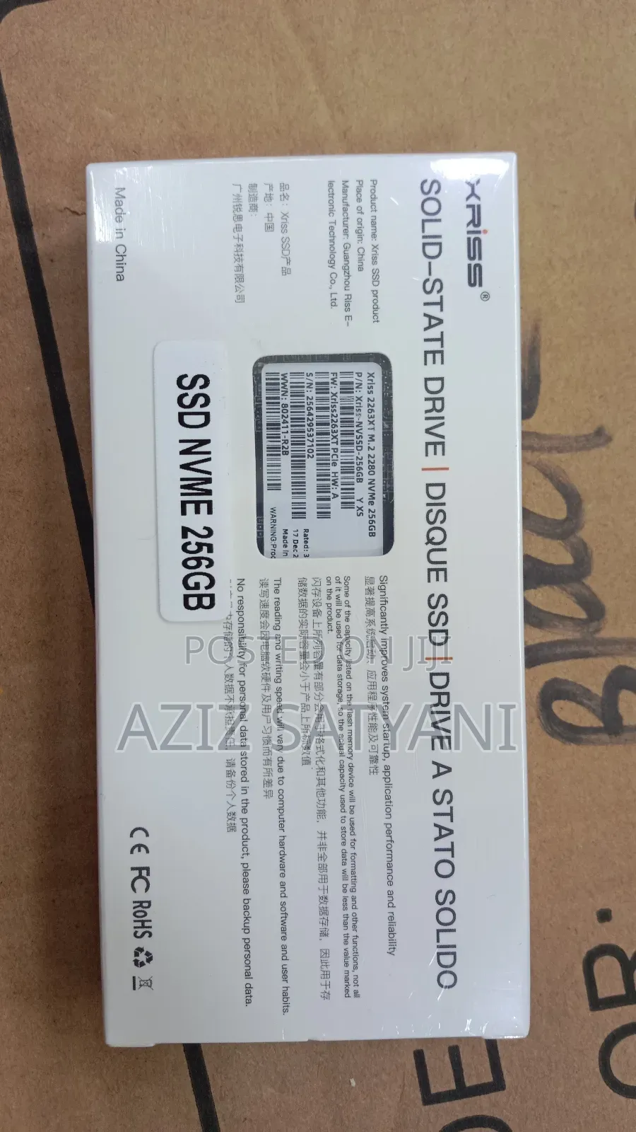 Nvme Xriss Laptop 256gb SSD Hard Drive